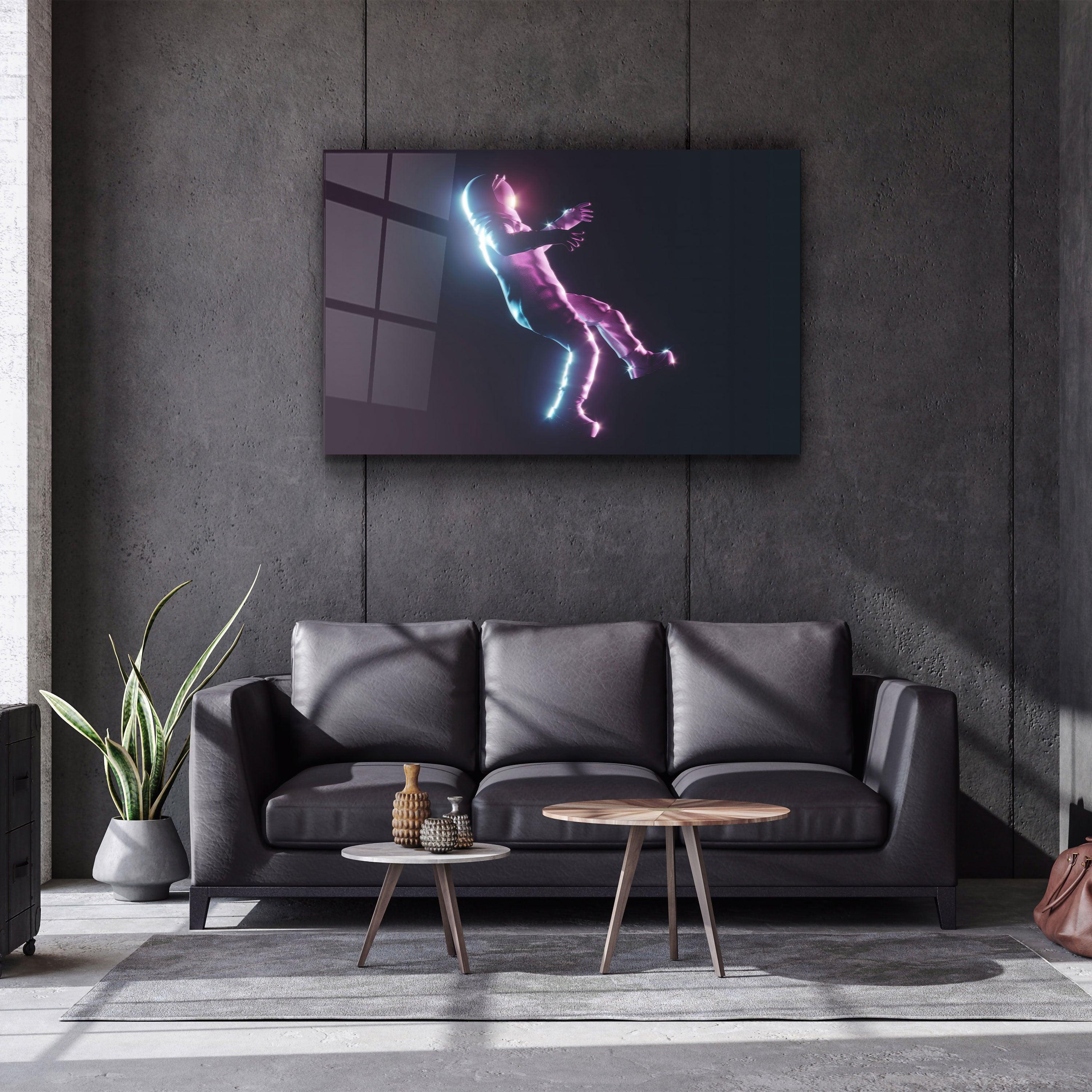 ・"Astronaut Neon"・Glass Wall Art