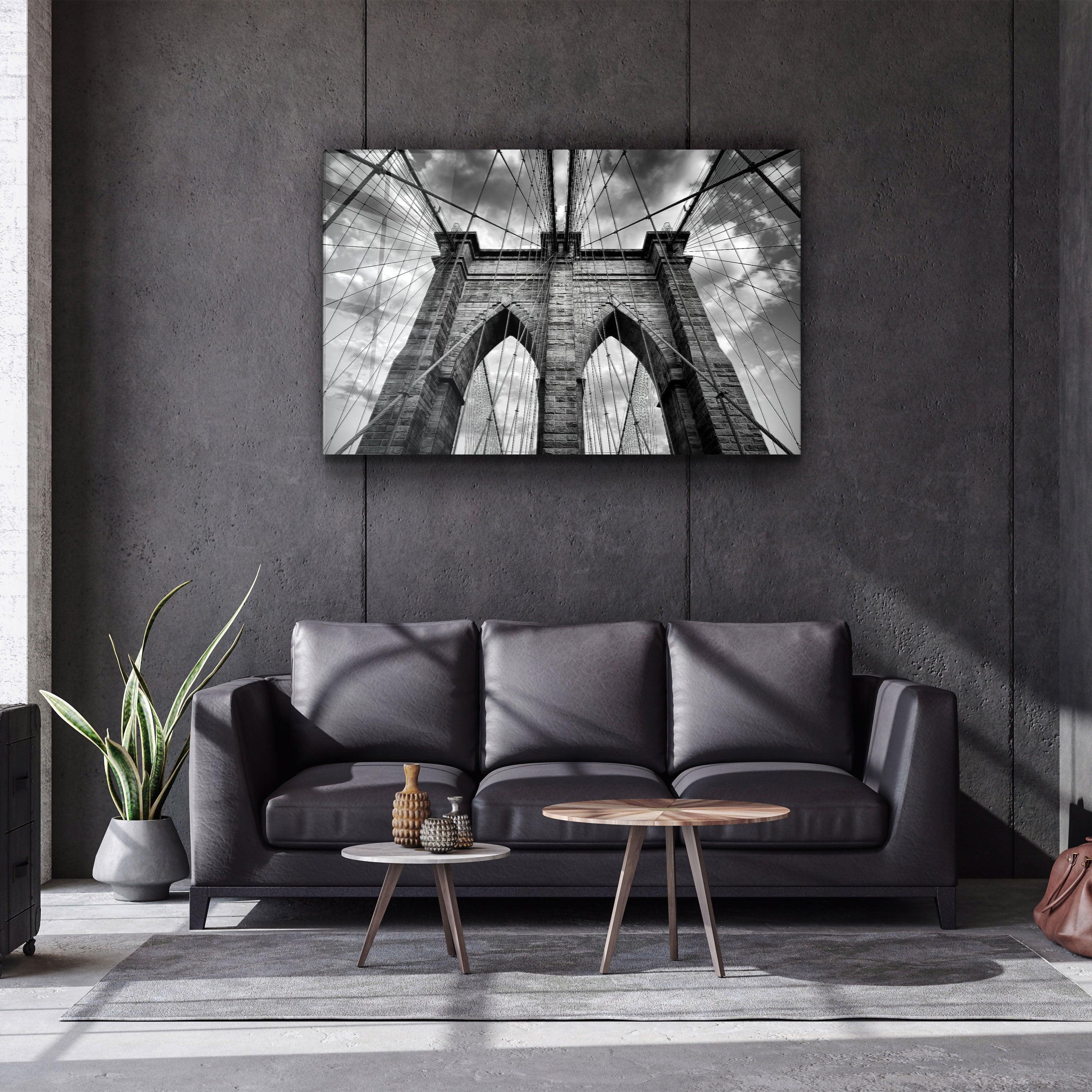 ・"Brooklyn Bridge"・Glass Wall Art