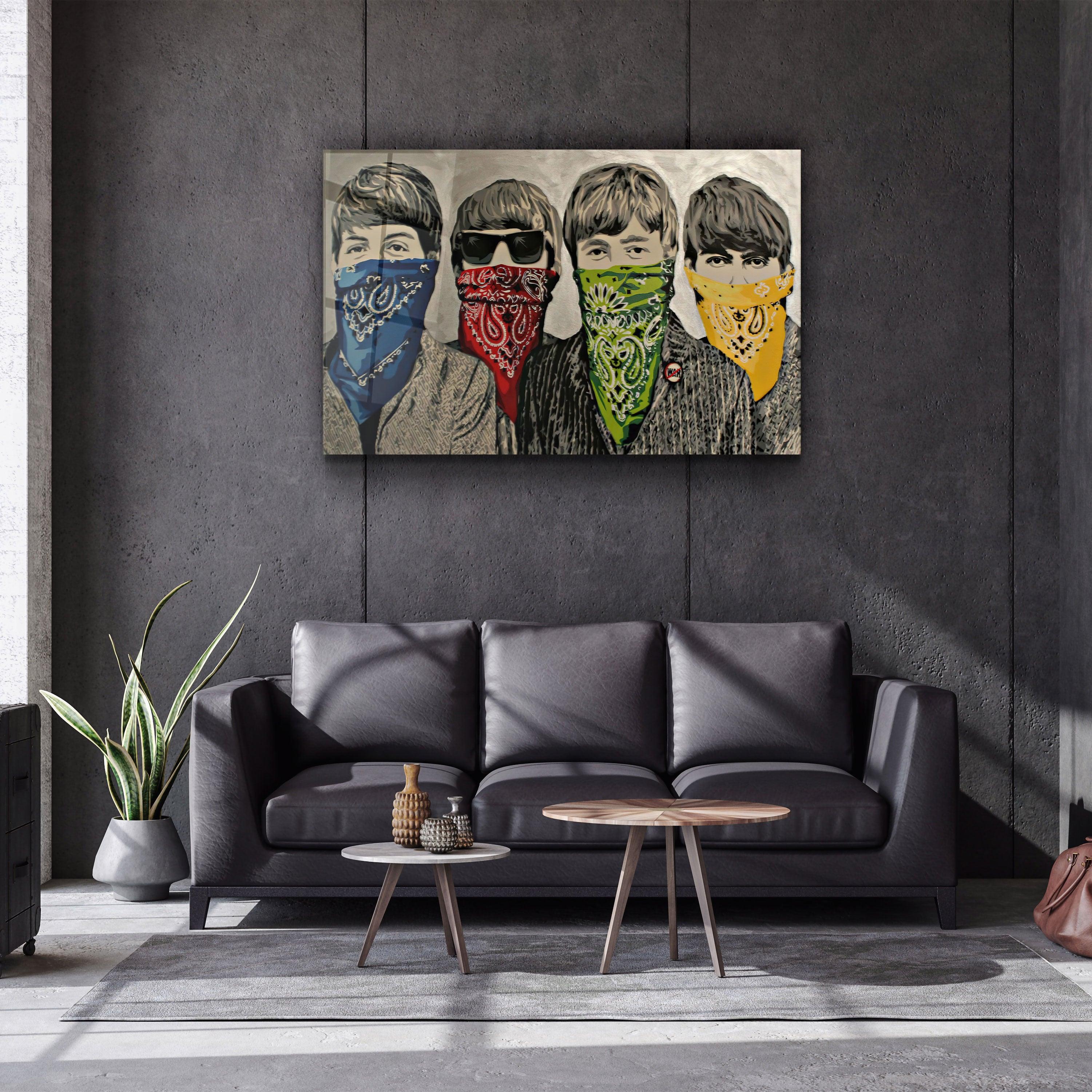 "Banksy - Beatles"・Glass Wall Art