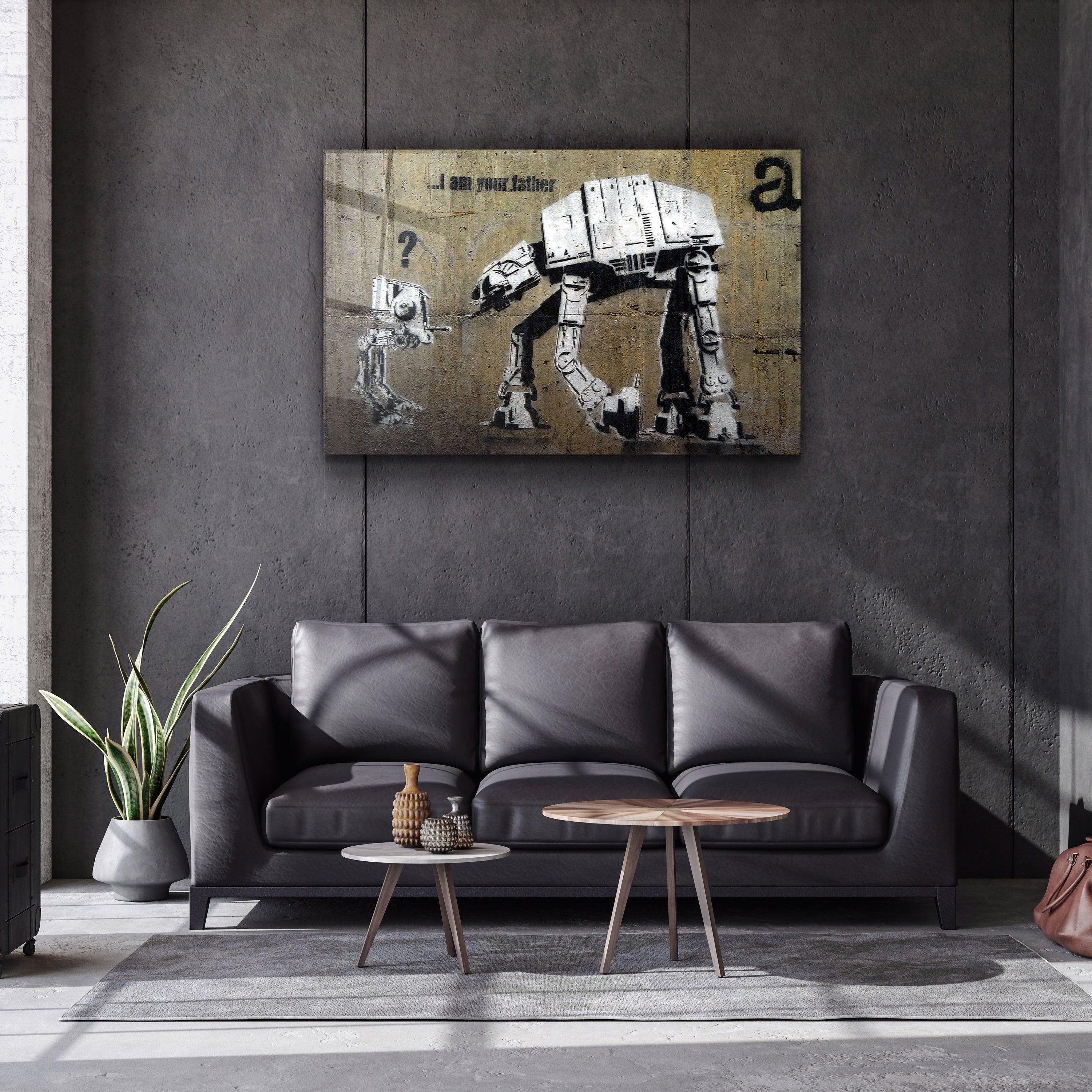 "Banksy - I am Your Father"・Glass Wall Art