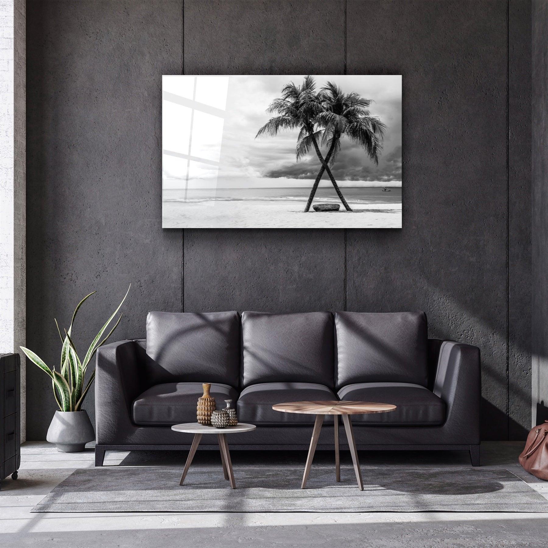 ・"Palm Trees"・Glass Wall Art