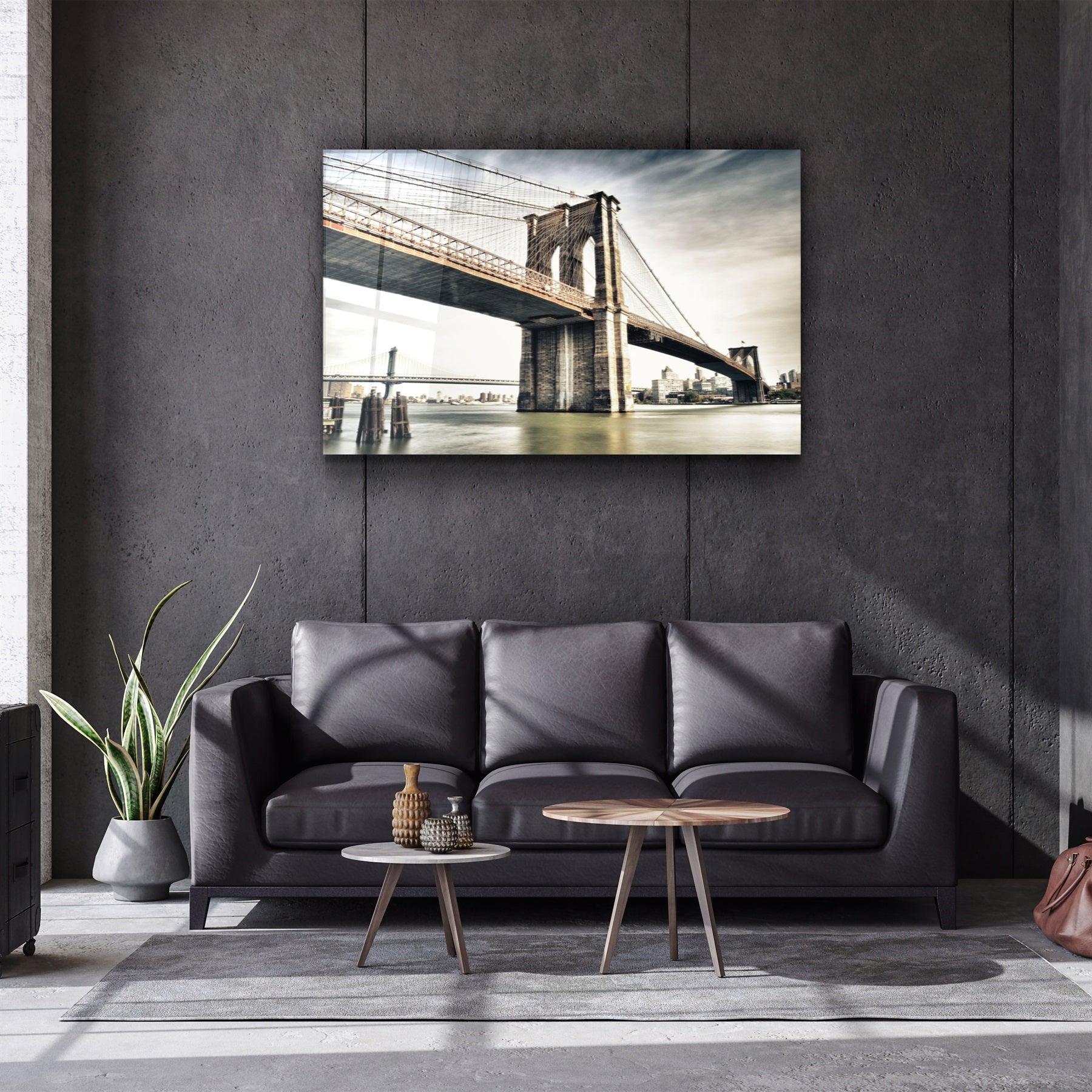 ・"Brooklyn Bridge"・Glass Wall Art