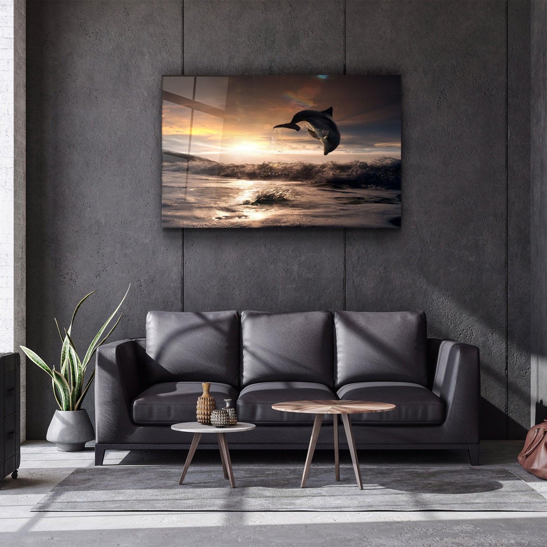 ・"Dolphin"・Glass Wall Art