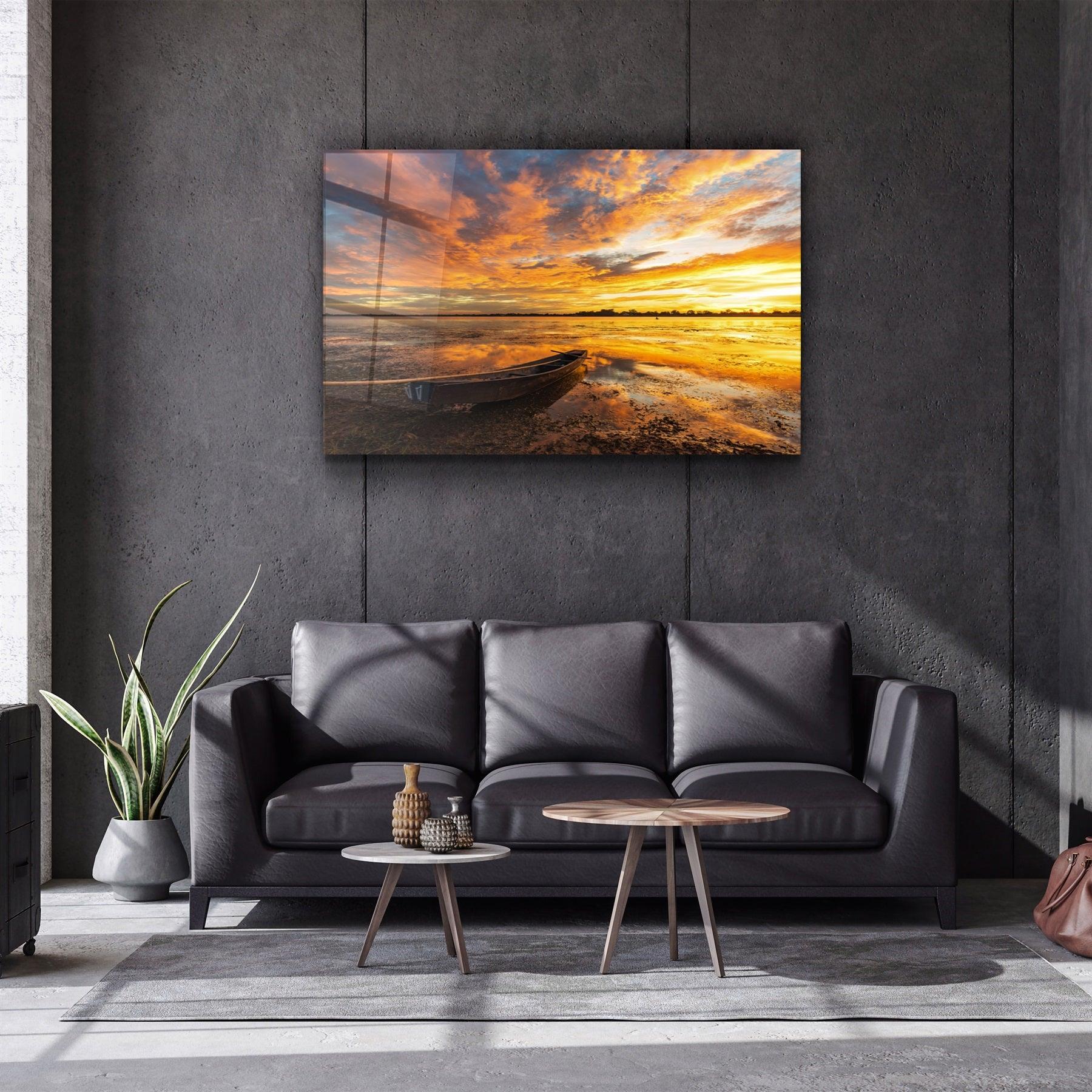・"Lake"・Glass Wall Art