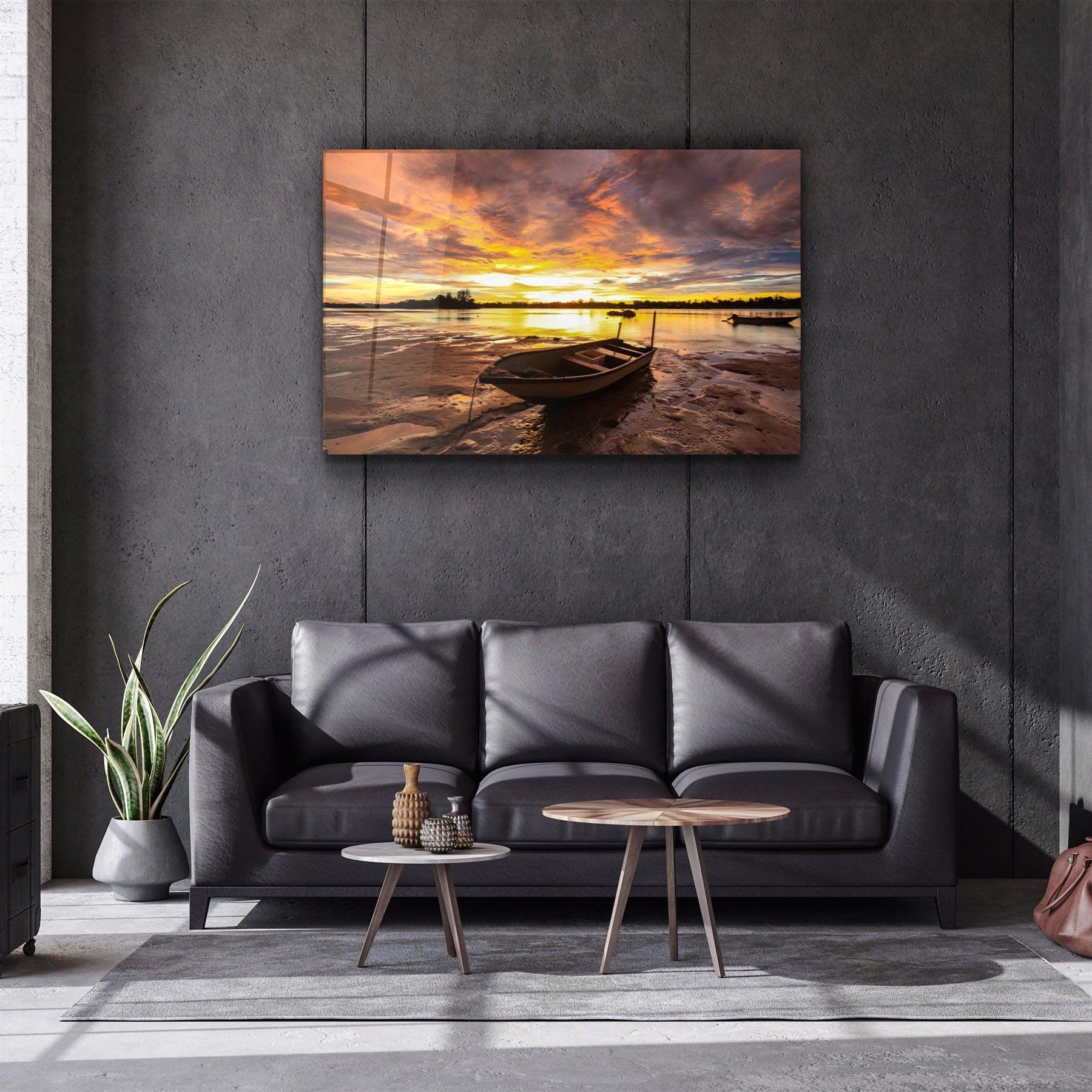 ・"Lake"・Glass Wall Art