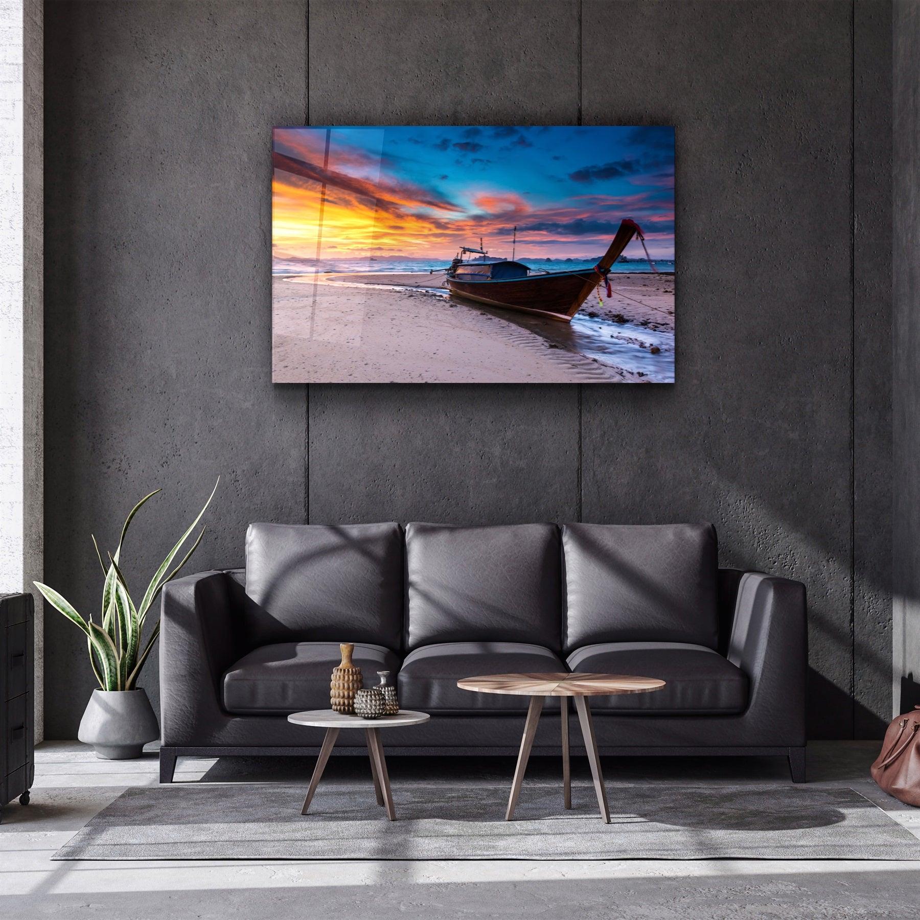 ・"Red Sky"・Glass Wall Art