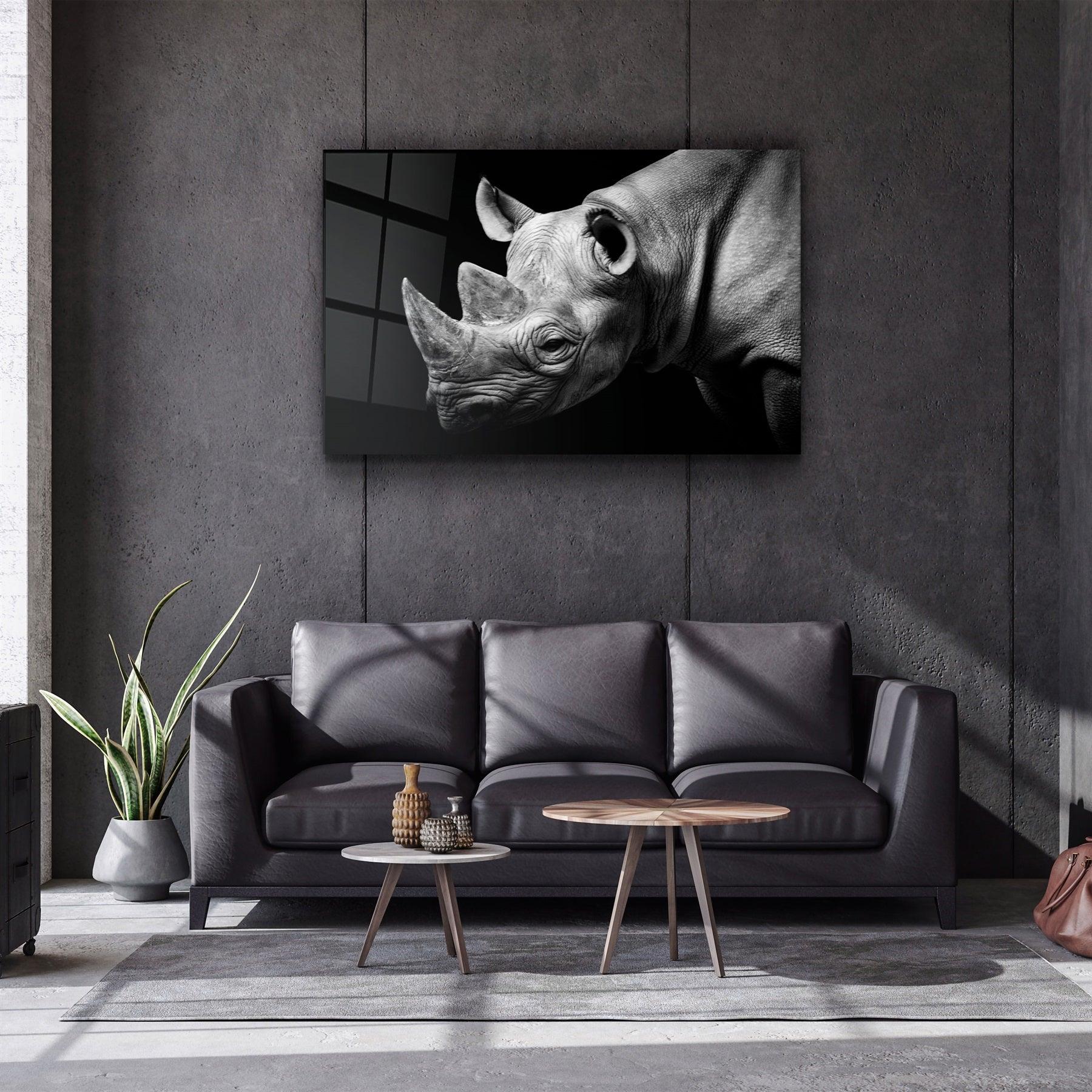 ・"Rhino"・Glass Wall Art
