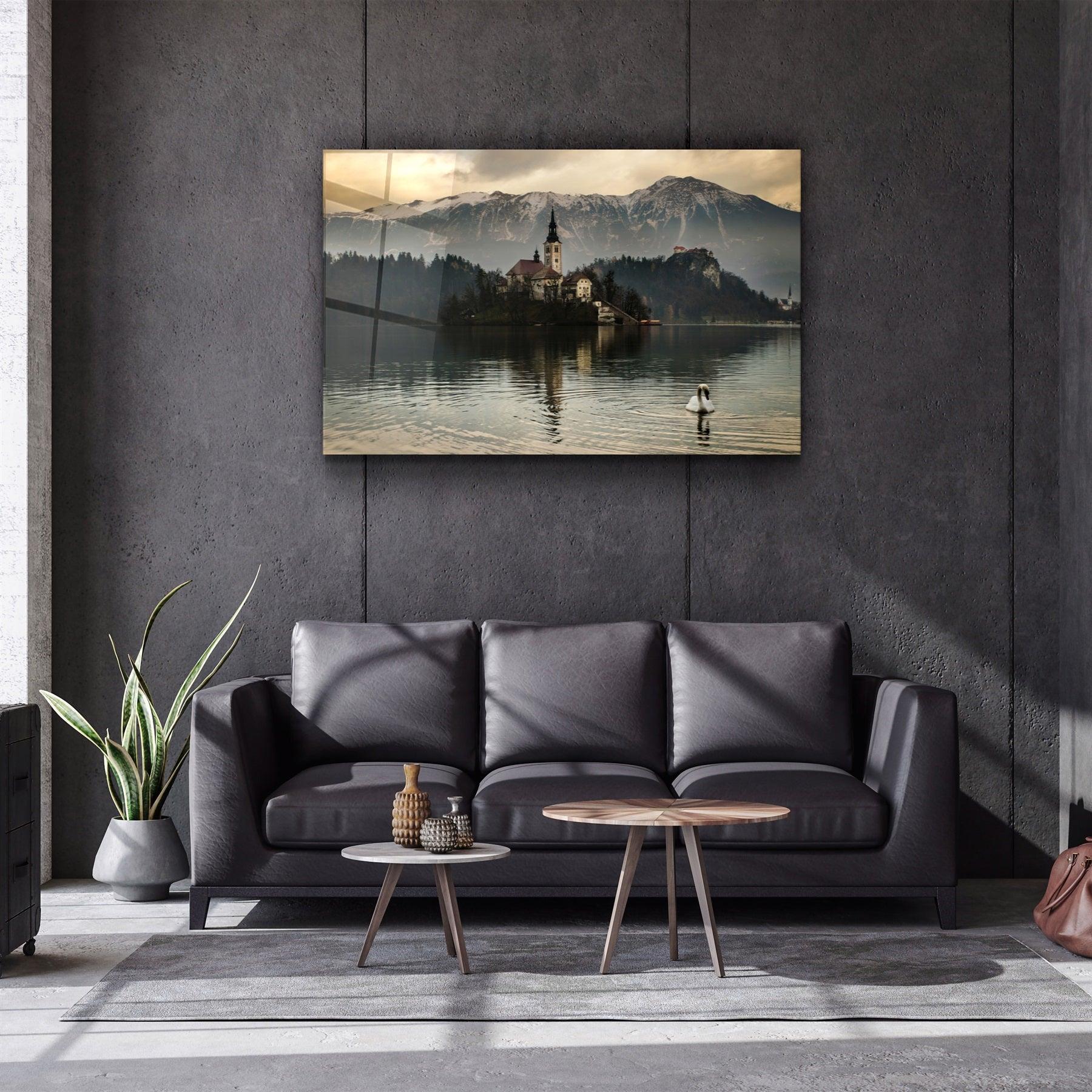 ・"Lake"・Glass Wall Art