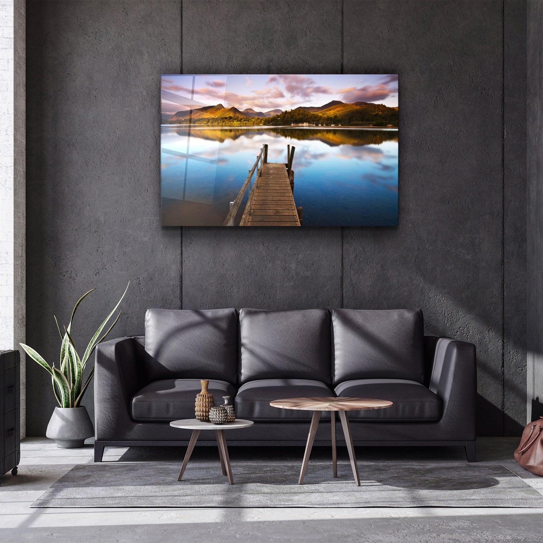 ・"Lake Landscape"・Glass Wall Art