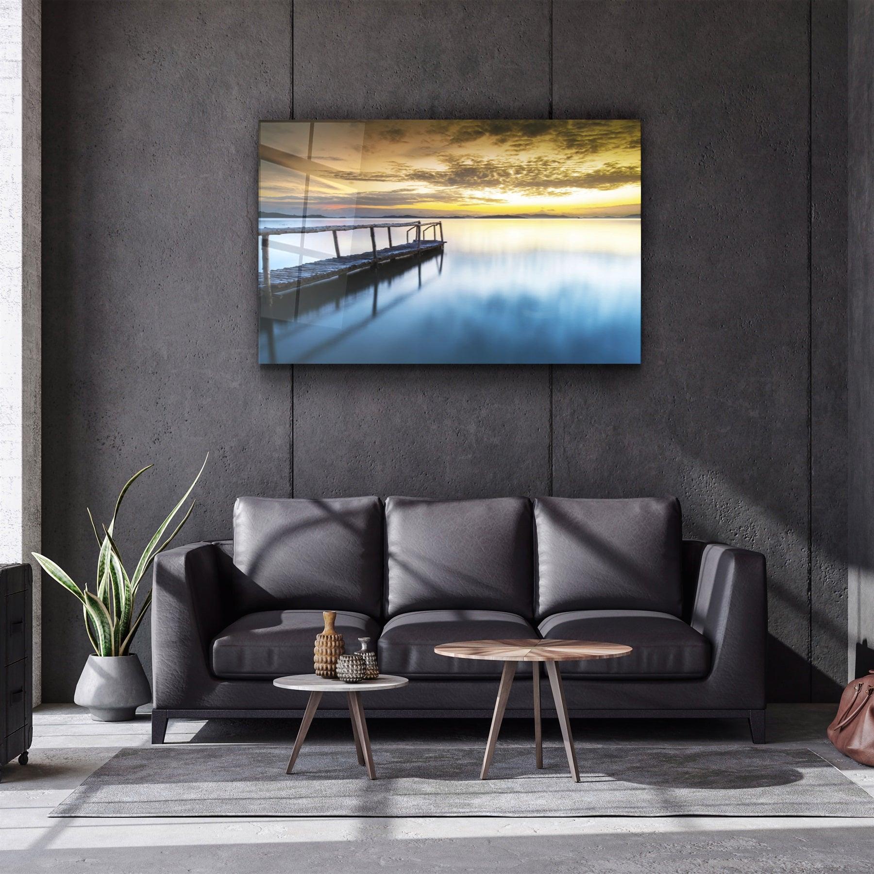 ・"Sunset on the Beach"・Glass Wall Art