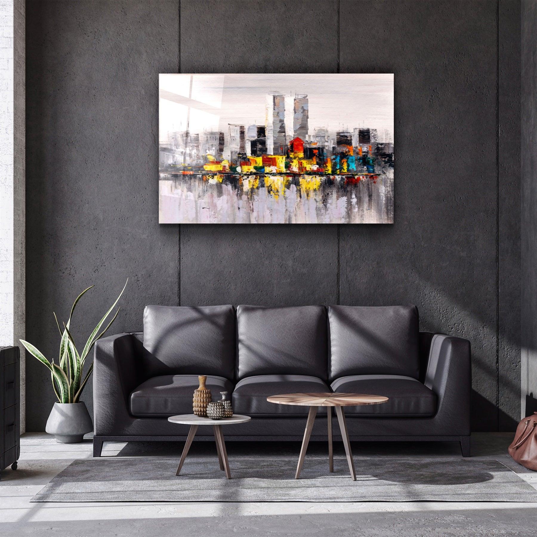 ・"Abstract City"・Glass Wall Art
