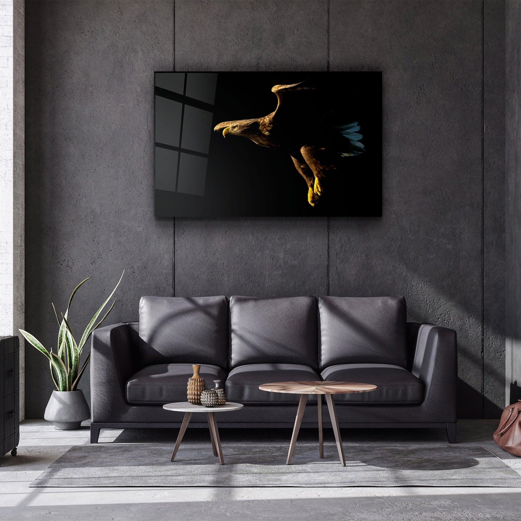 ・"Eagle in Dark"・Glass Wall Art