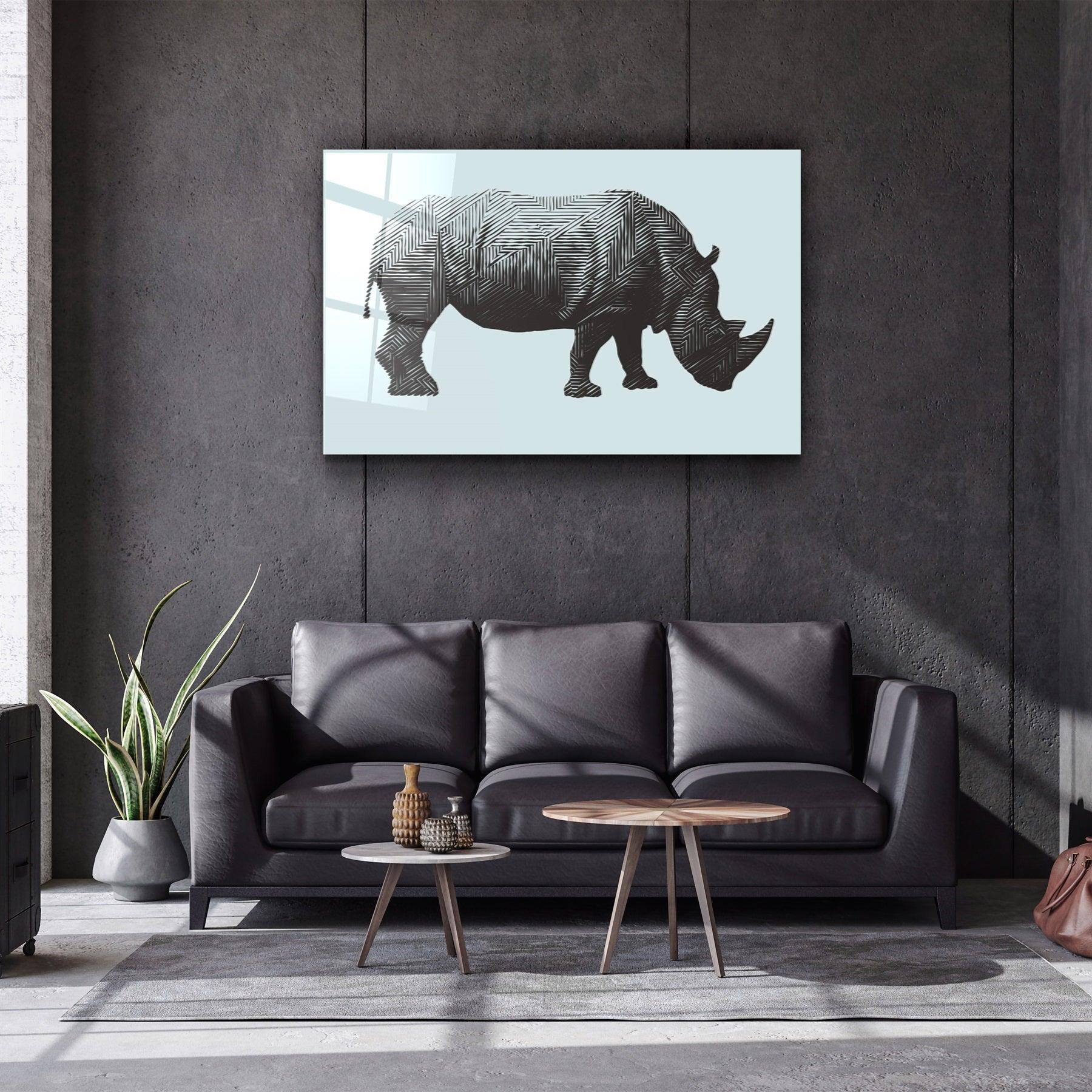 ・"Rhino"・Glass Wall Art