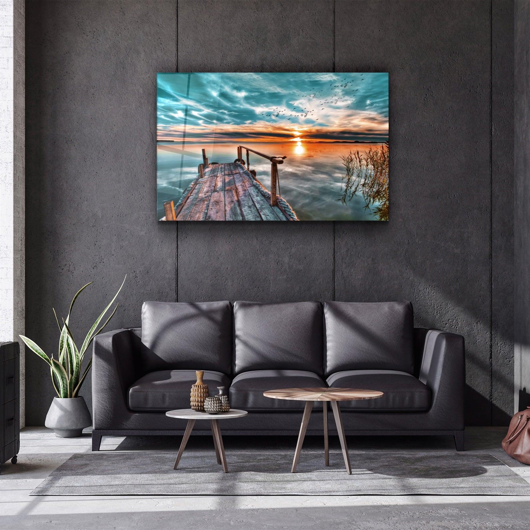・"Sunset V2"・Glass Wall Art