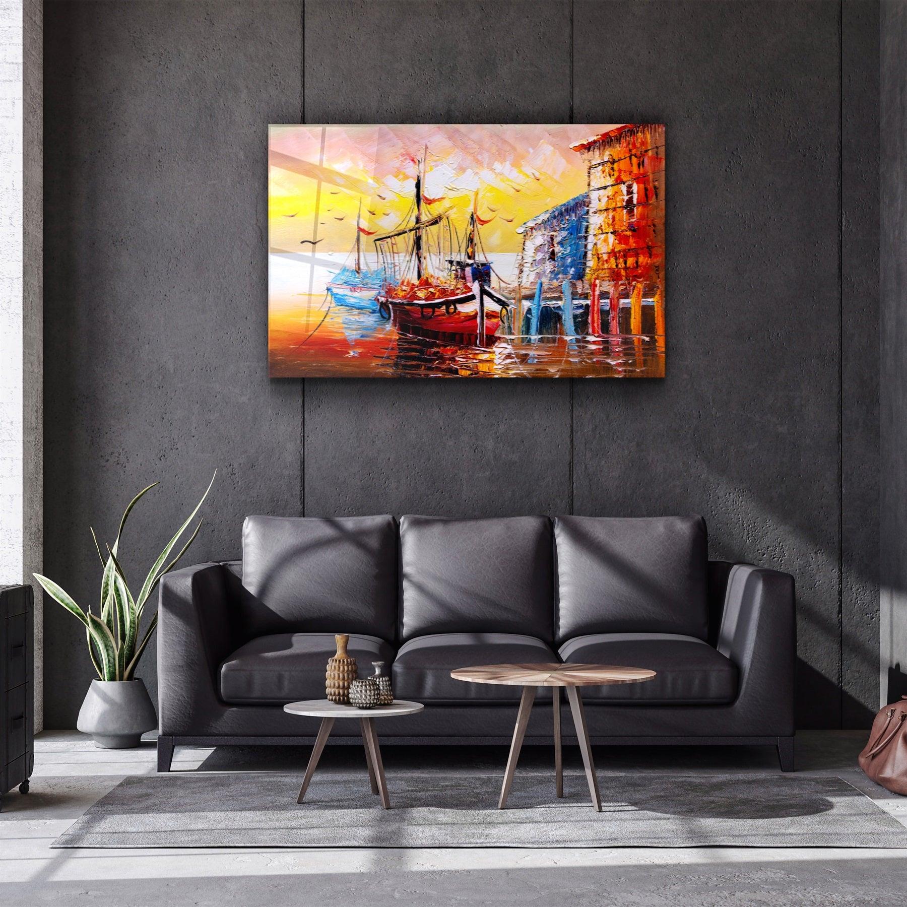 ・"The Boat Painting"・Glass Wall Art