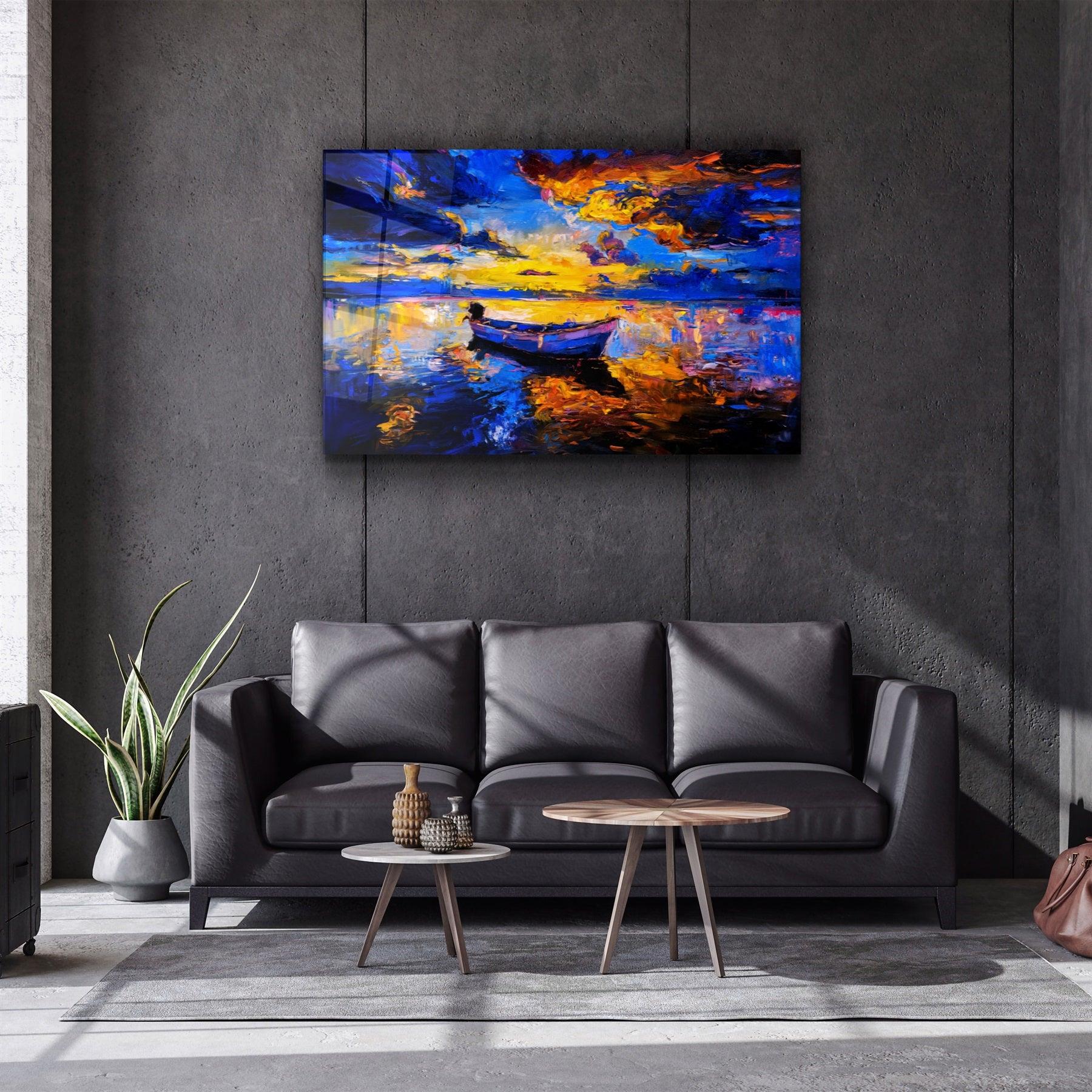 ・"The Boat Painting 2"・Glass Wall Art