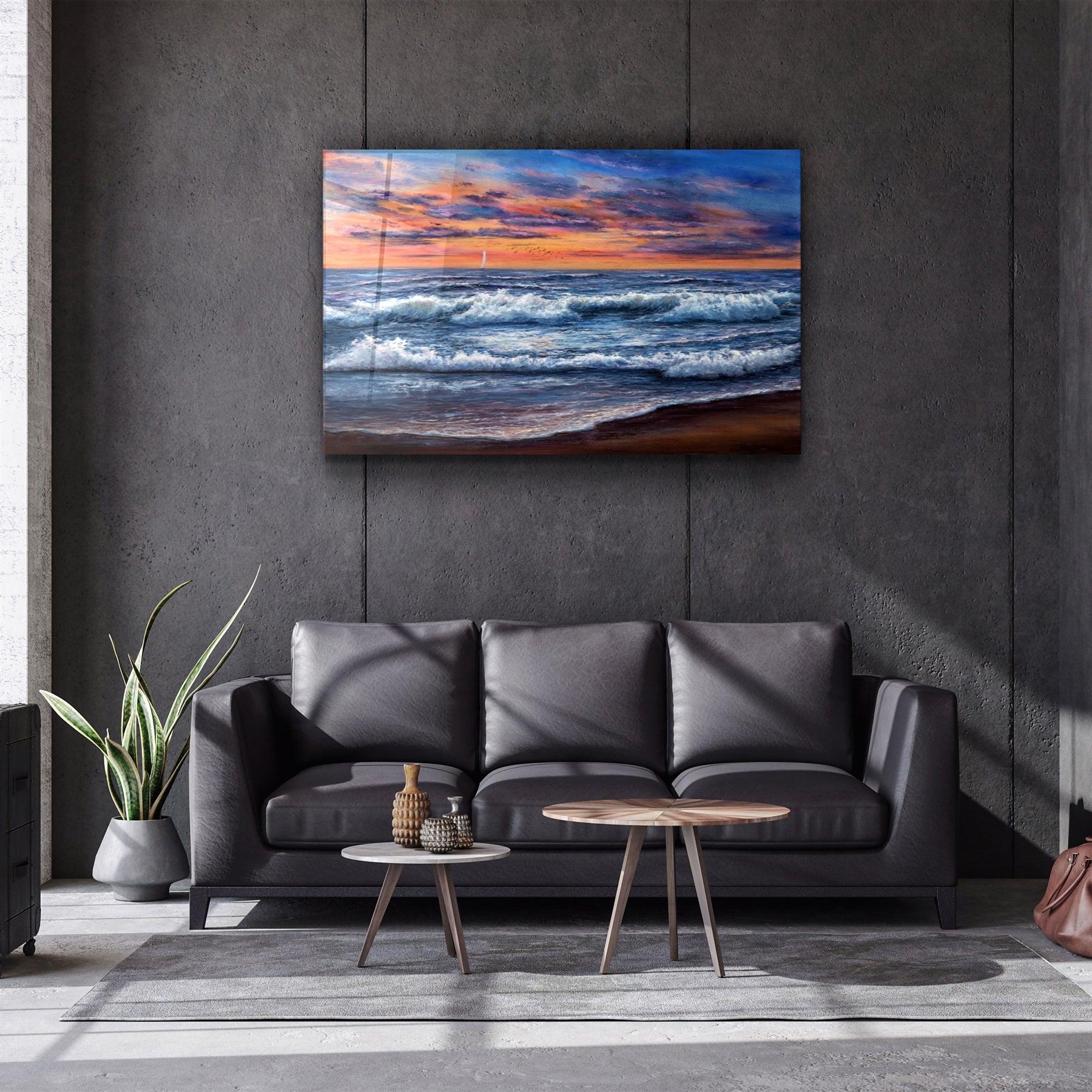 ・"Waves"・Glass Wall Art