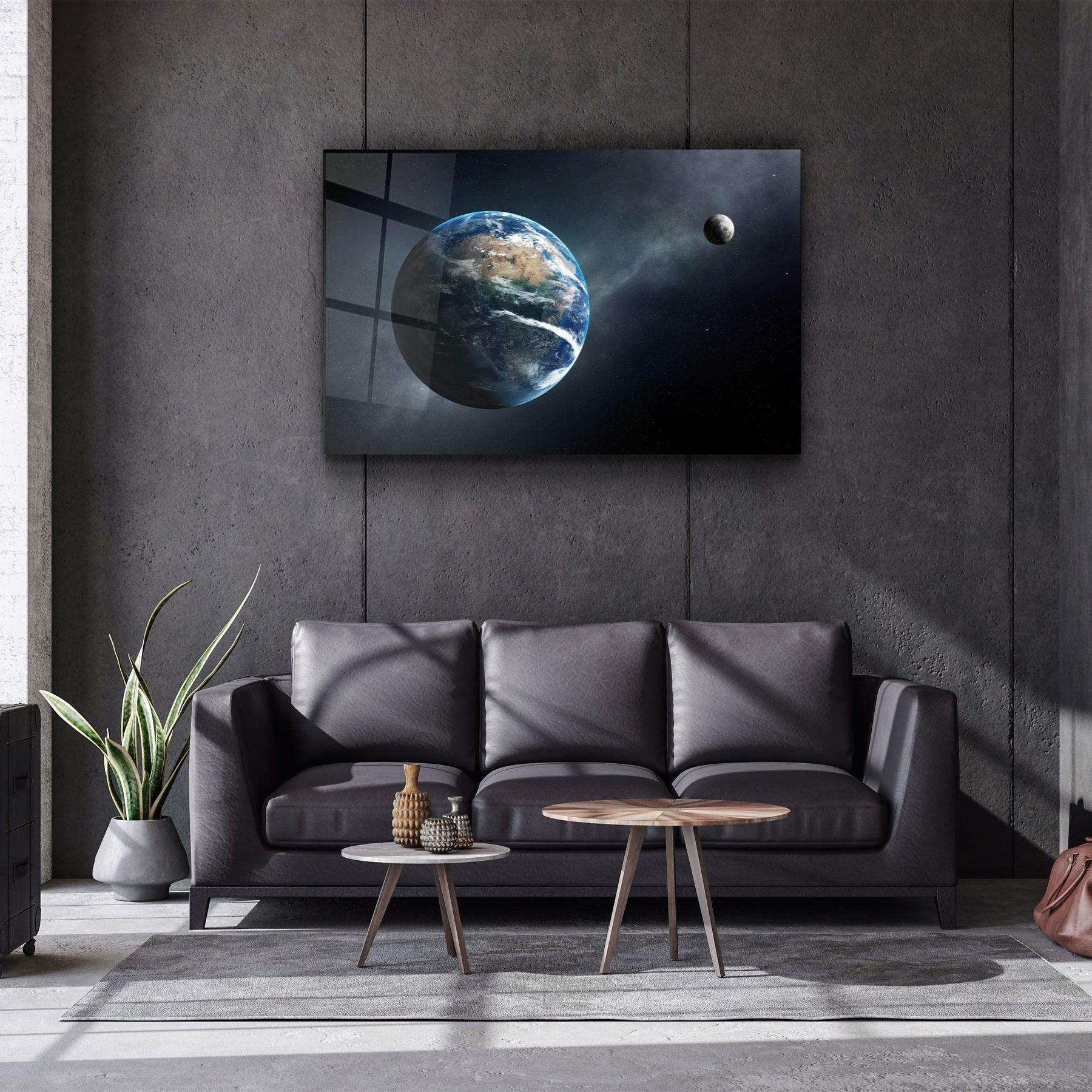 ・"World & Moon"・Glass Wall Art