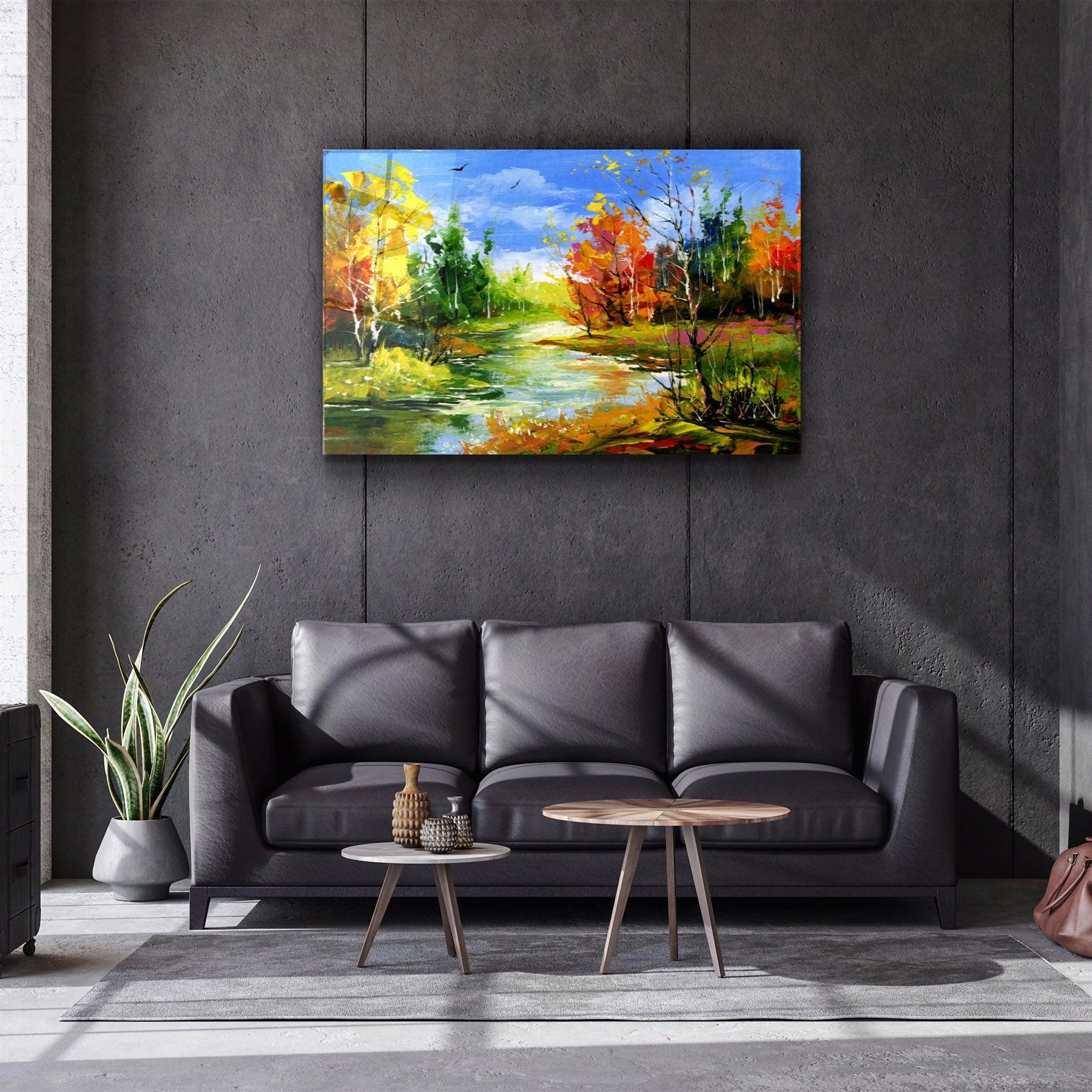 ・"Abstract Landscape V2"・Glass Wall Art