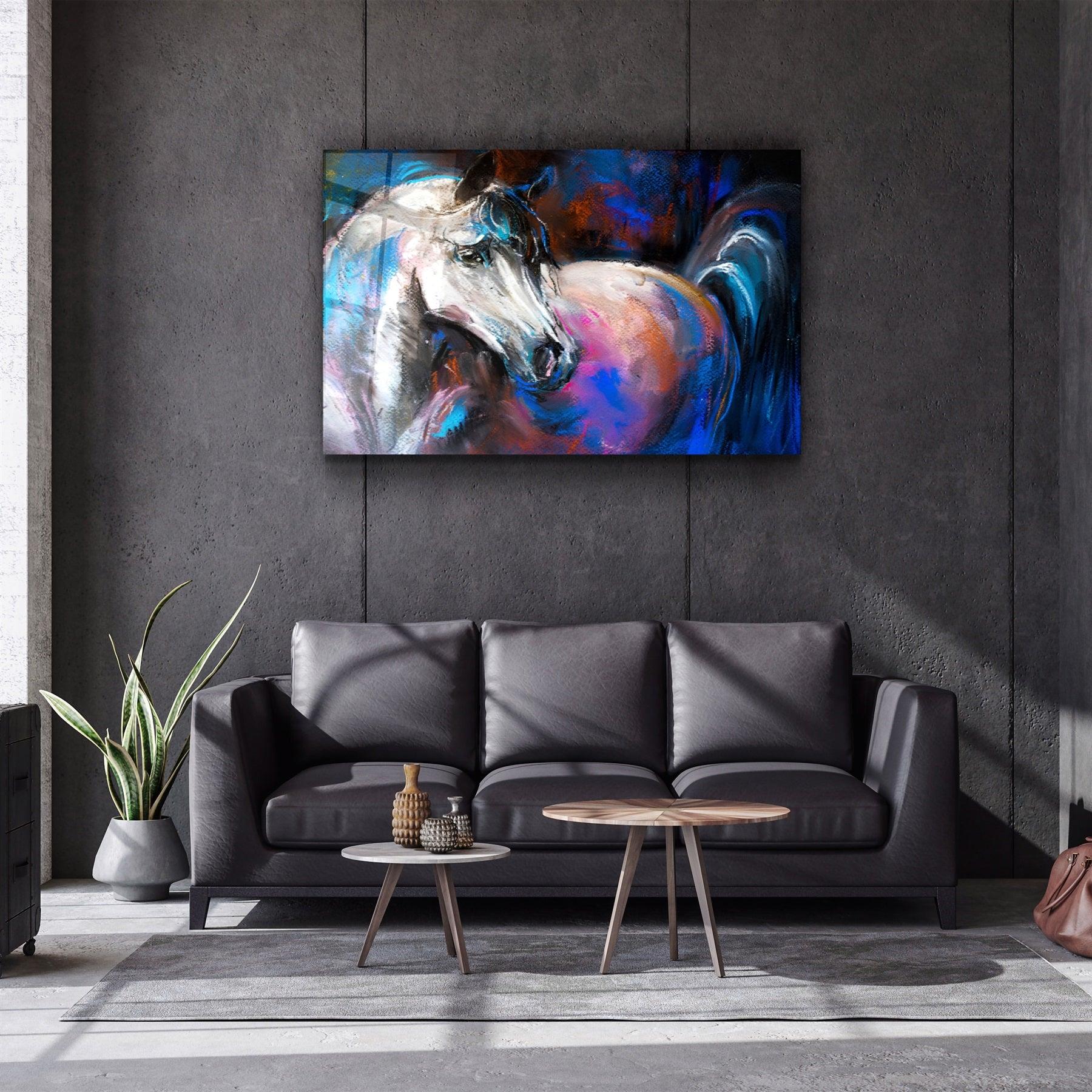 ・"Abstract Horse"・Glass Wall Art