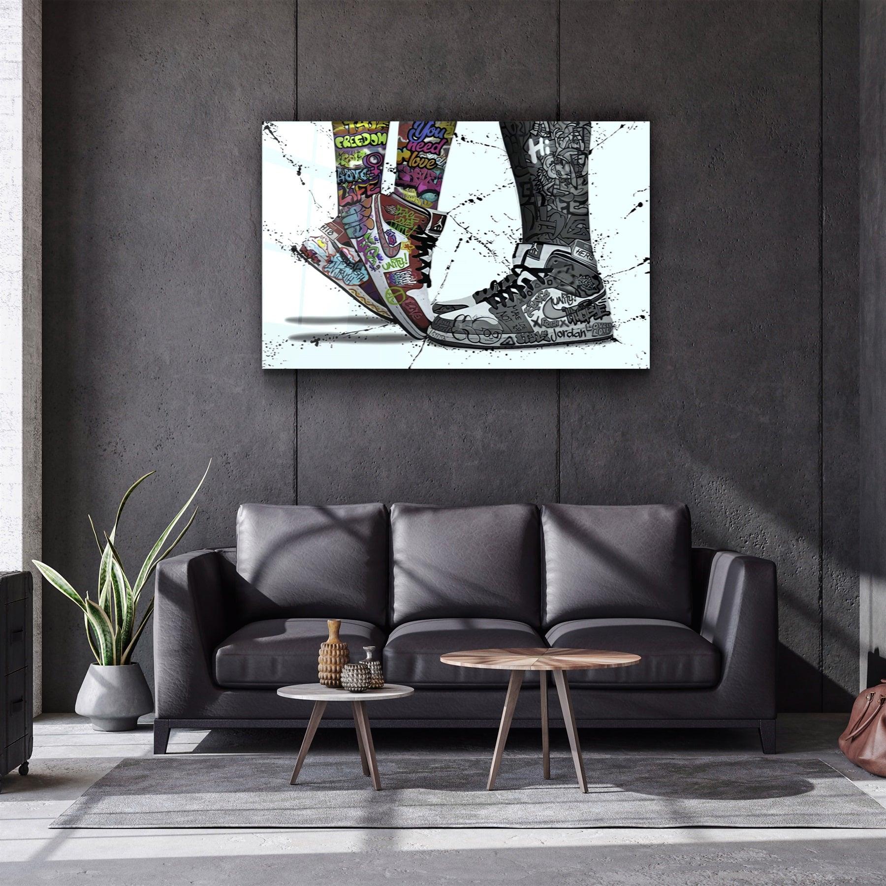 "Street Art Footwear V2"・Glass Wall Art