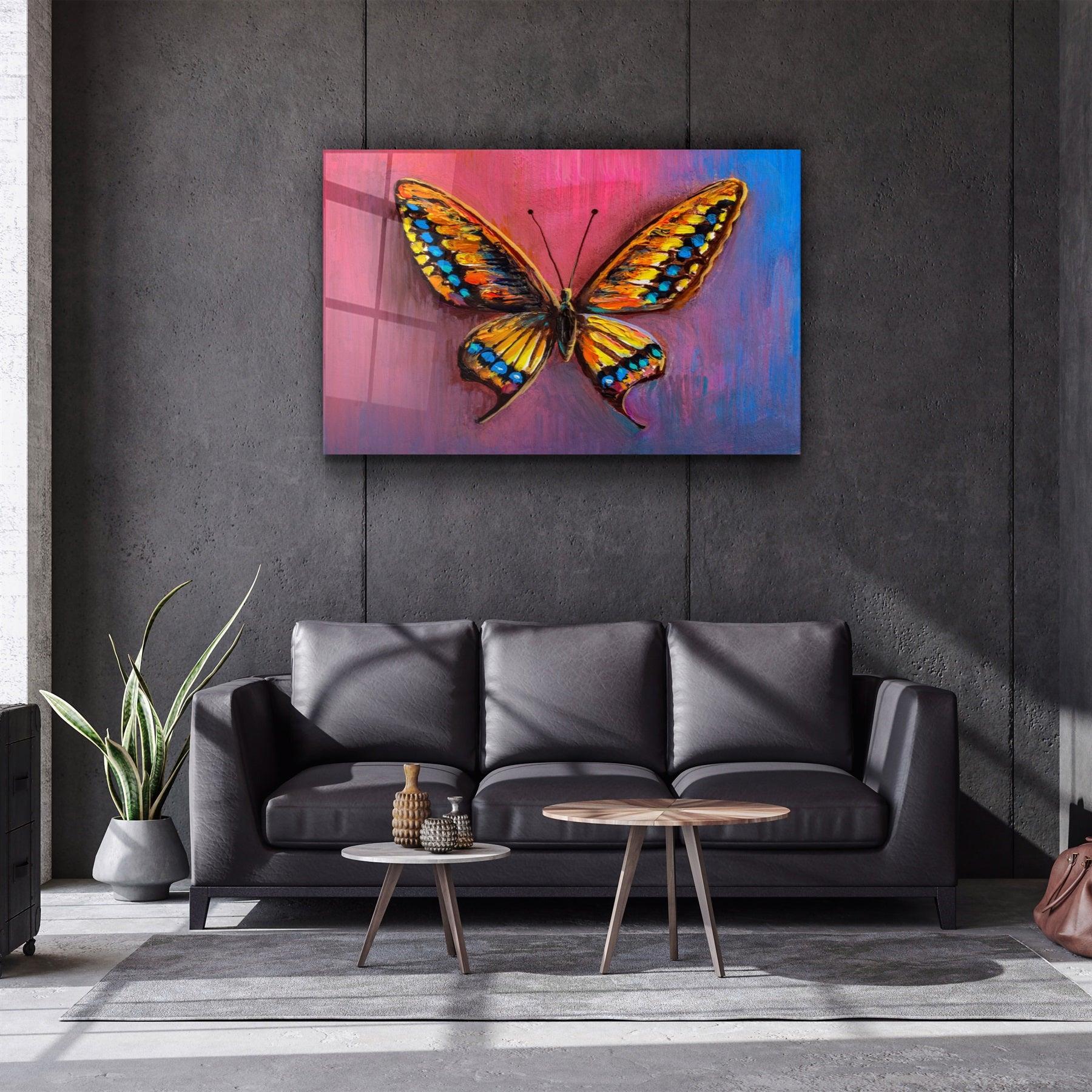 ・"Butterfly 5"・Glass Wall Art