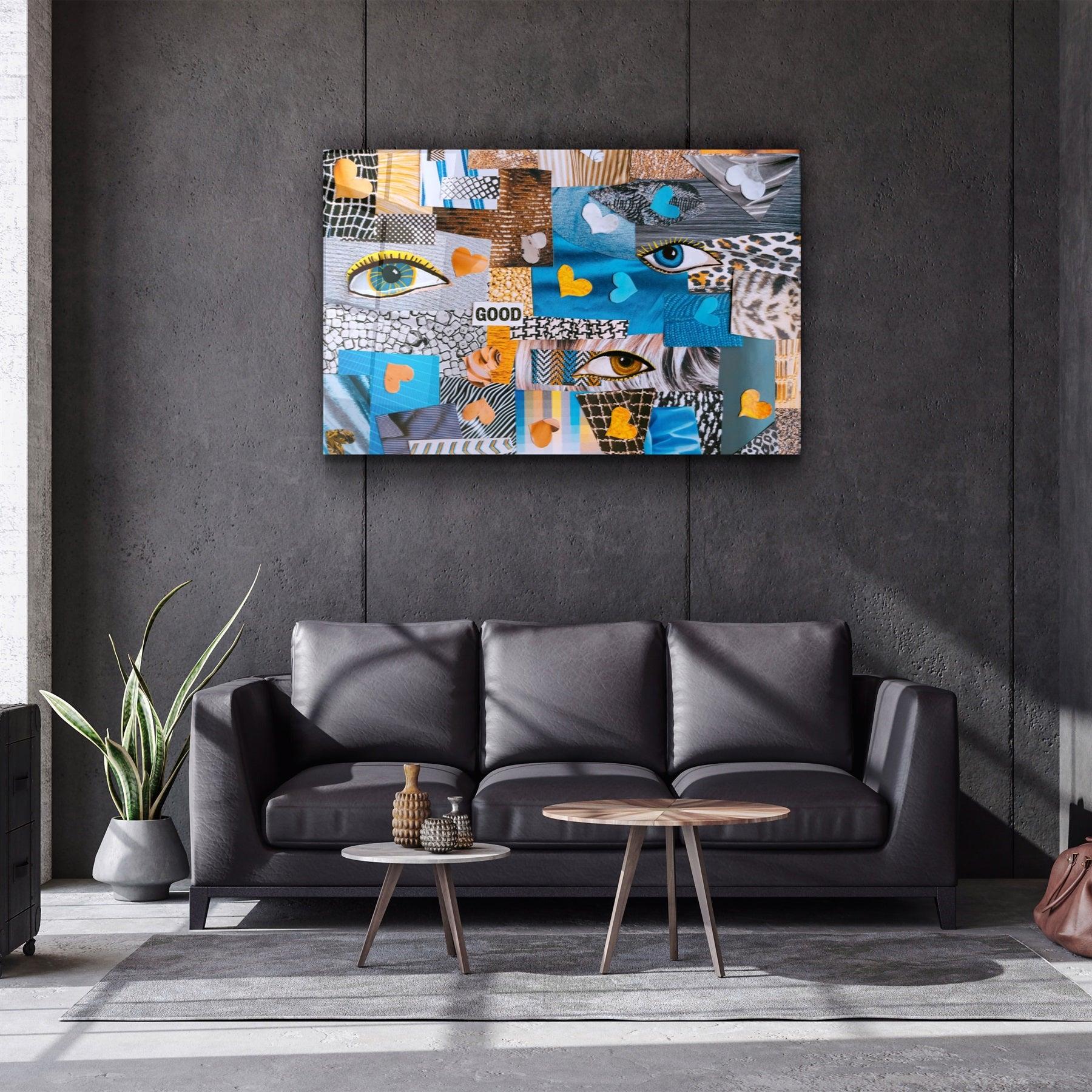 ・"Eyes and Walls"・Glass Wall Art