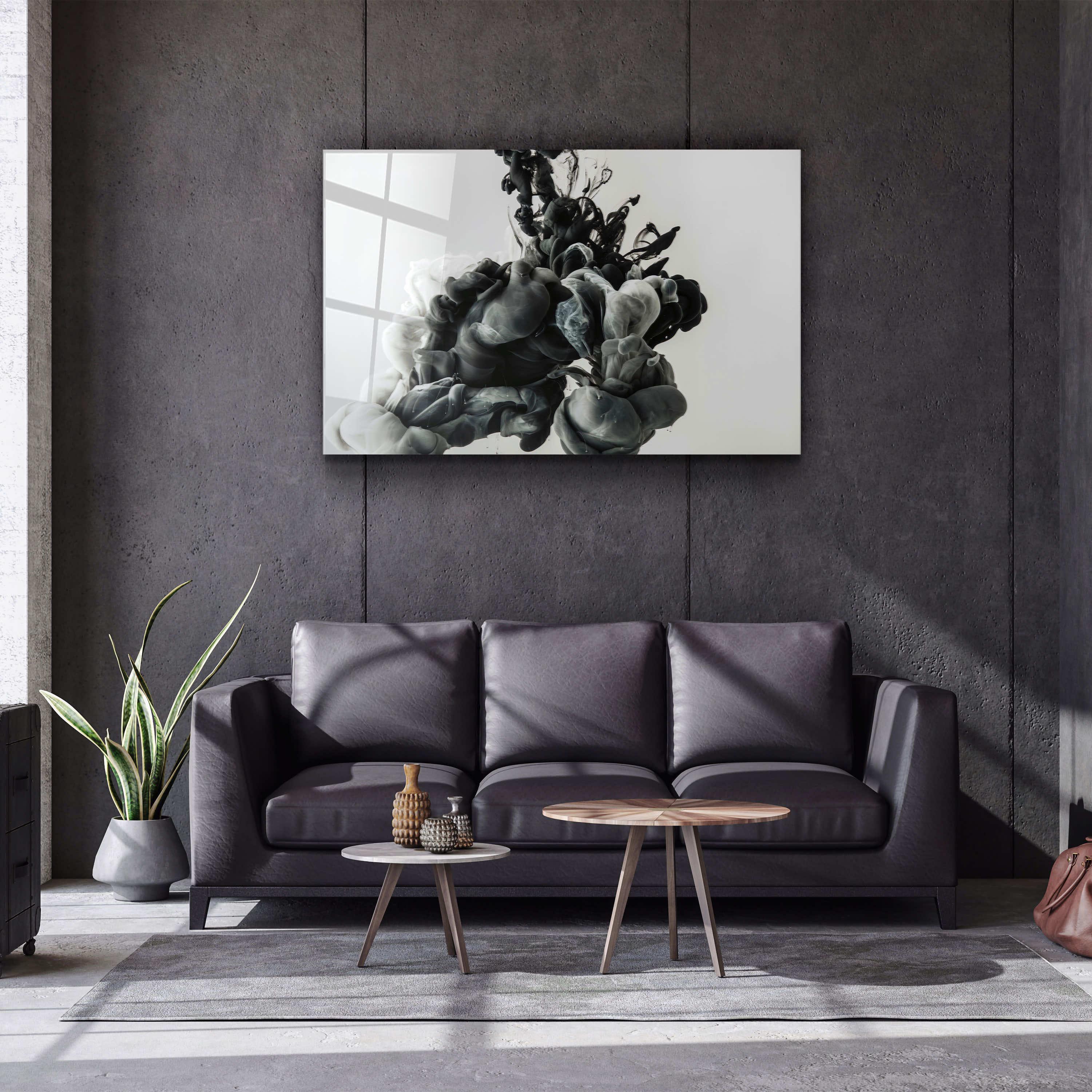 ・"Black Smoke"・Glass Wall Art