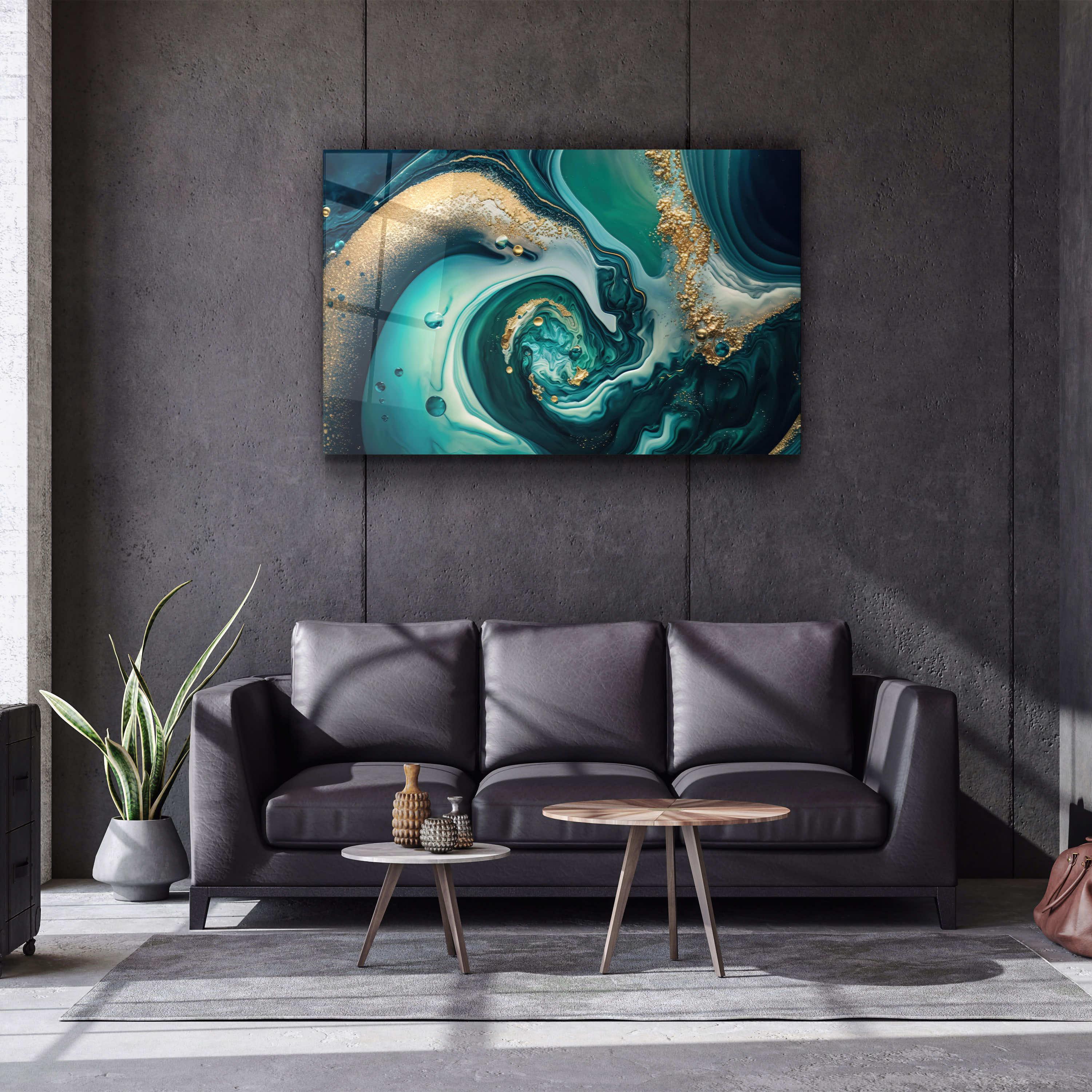 Marble Collection H23 - Island | Glass Wall Art