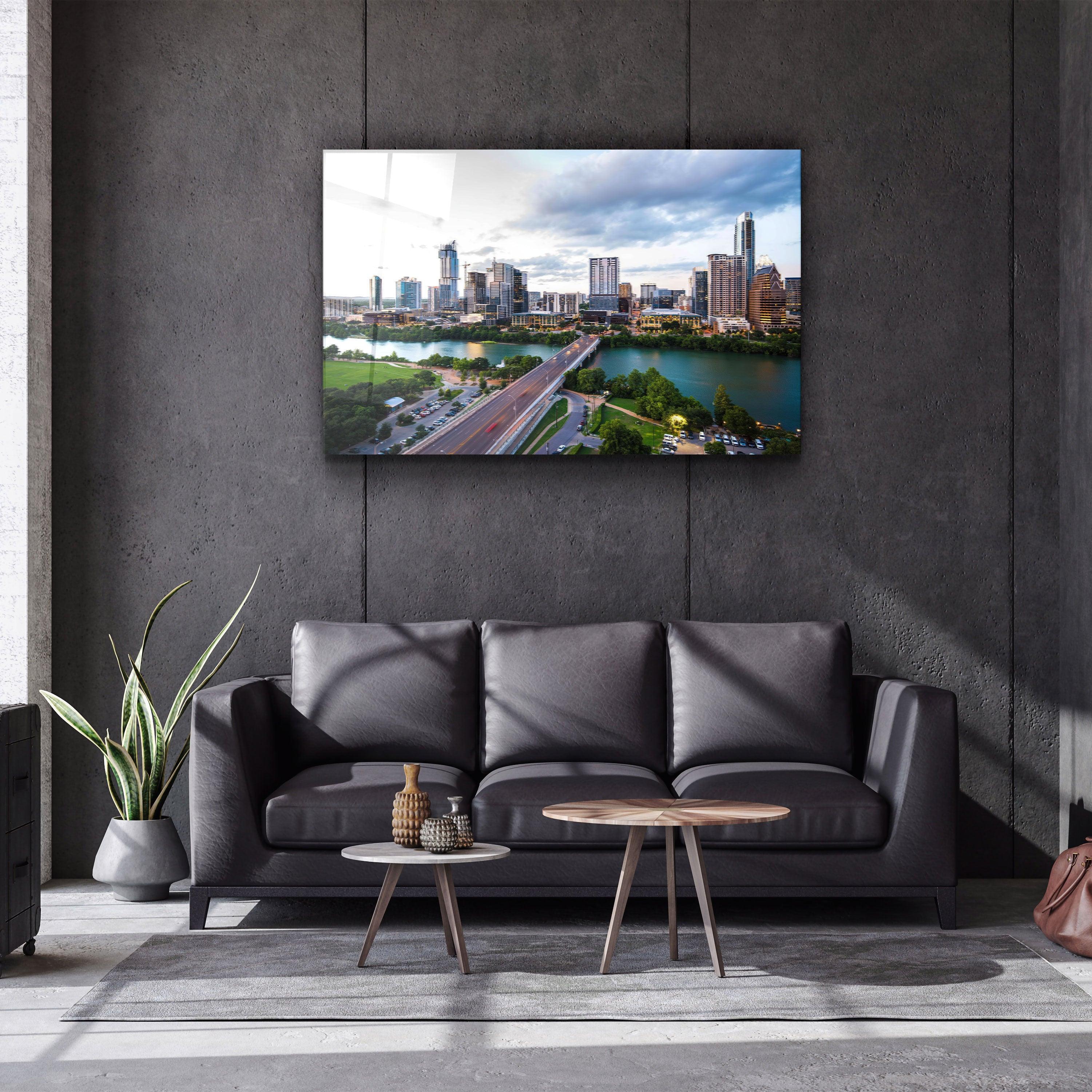 ・"Texas Skyline"・Glass Wall Art