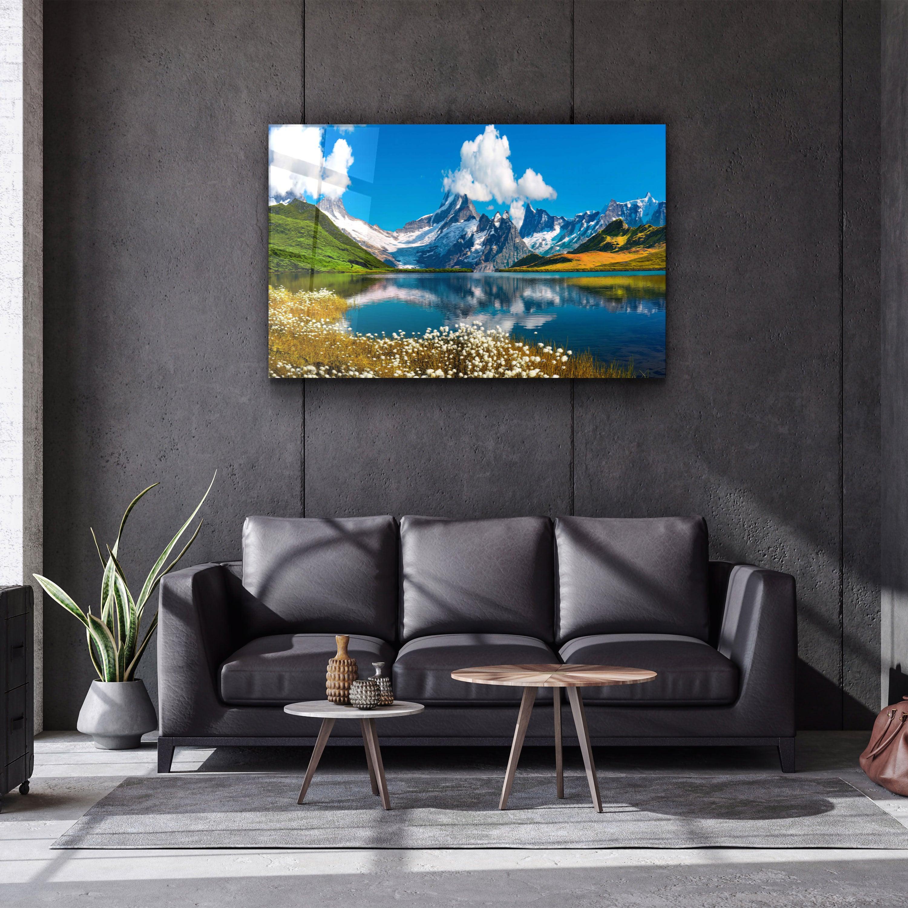 ・"Peaks Eiger, Jungfrau-Switzerland"・Glass Wall Art