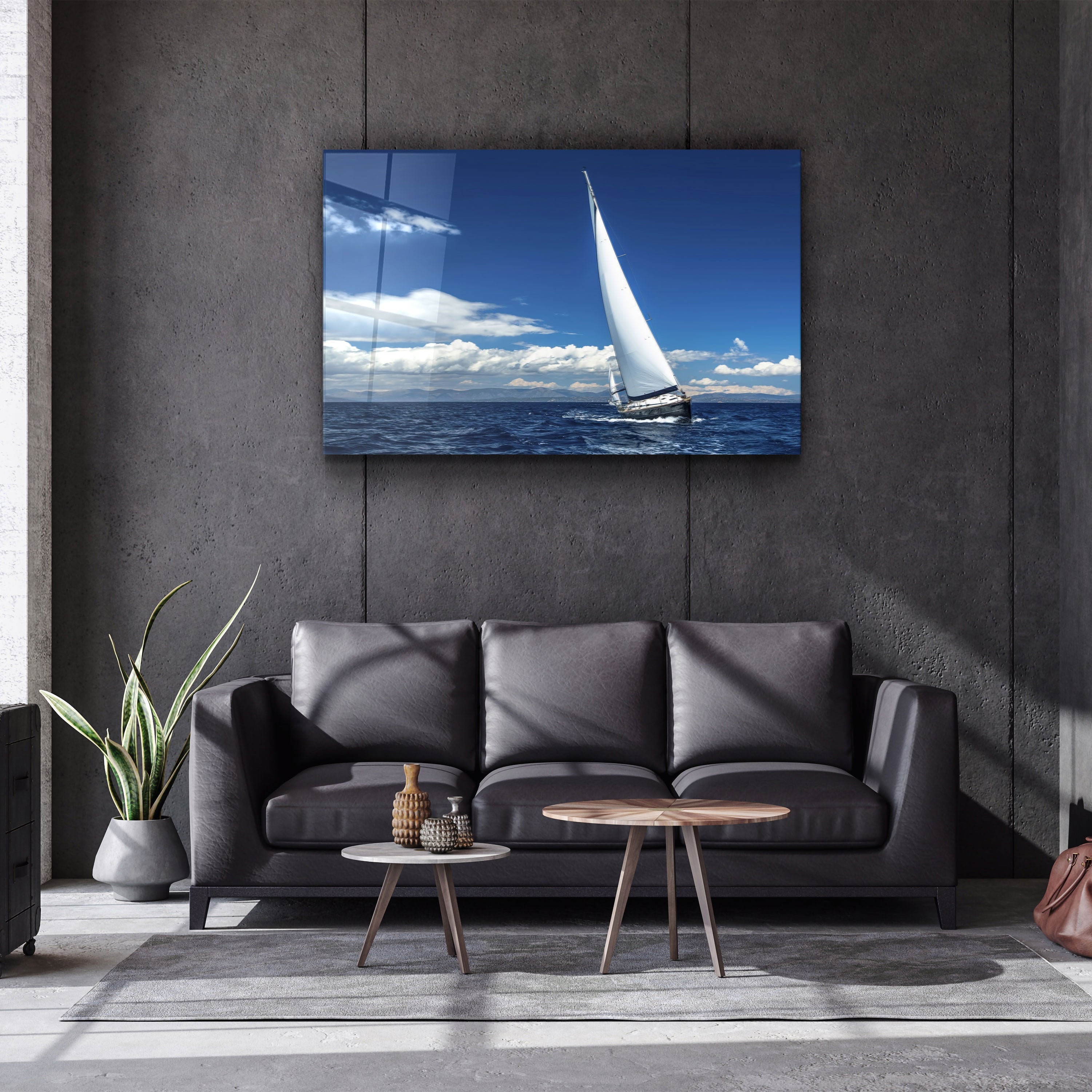 ・"Sailing in the Ocean"・Glass Printing Wall Art