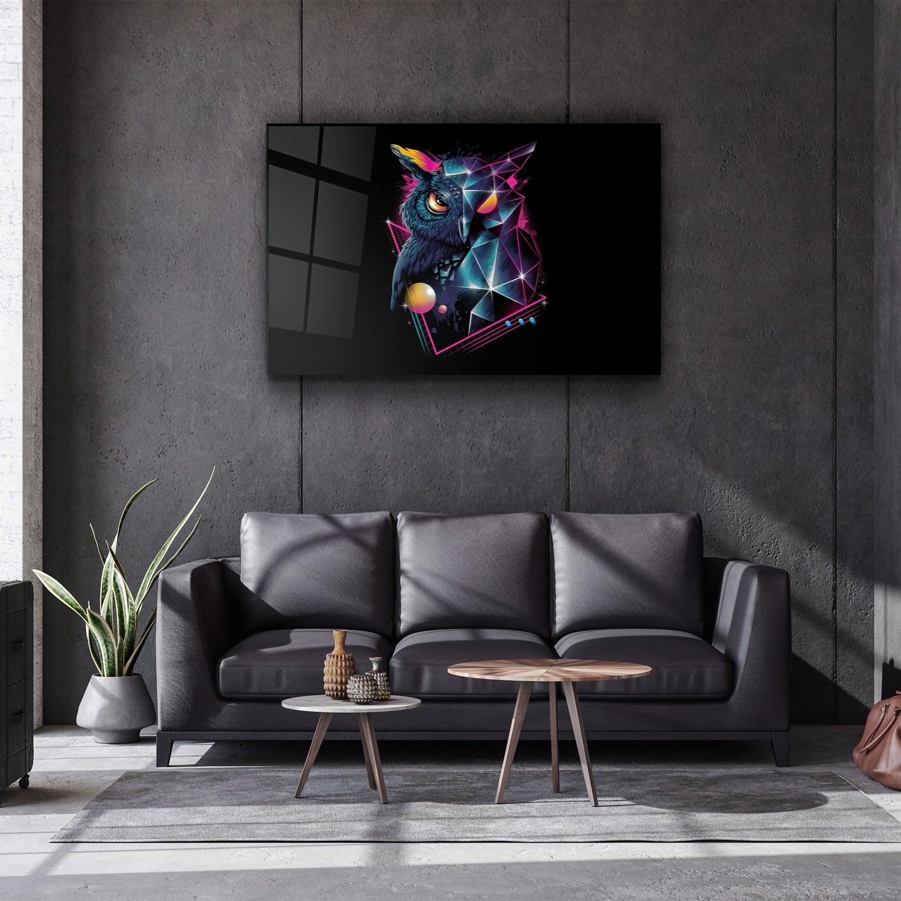・"Owl Neo"・Glass Wall Art