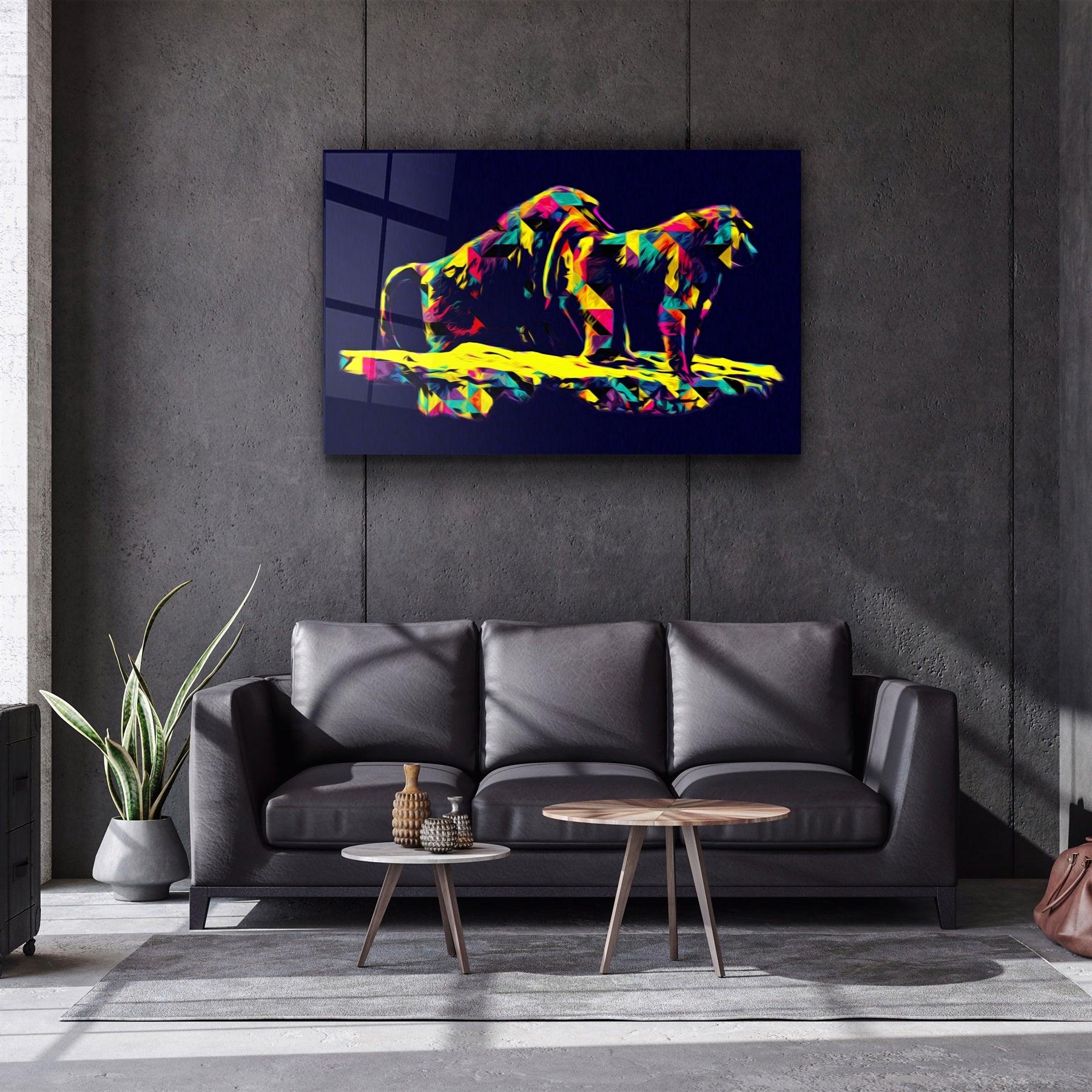 ・"Colormix Monkeys"・Glass Wall Art