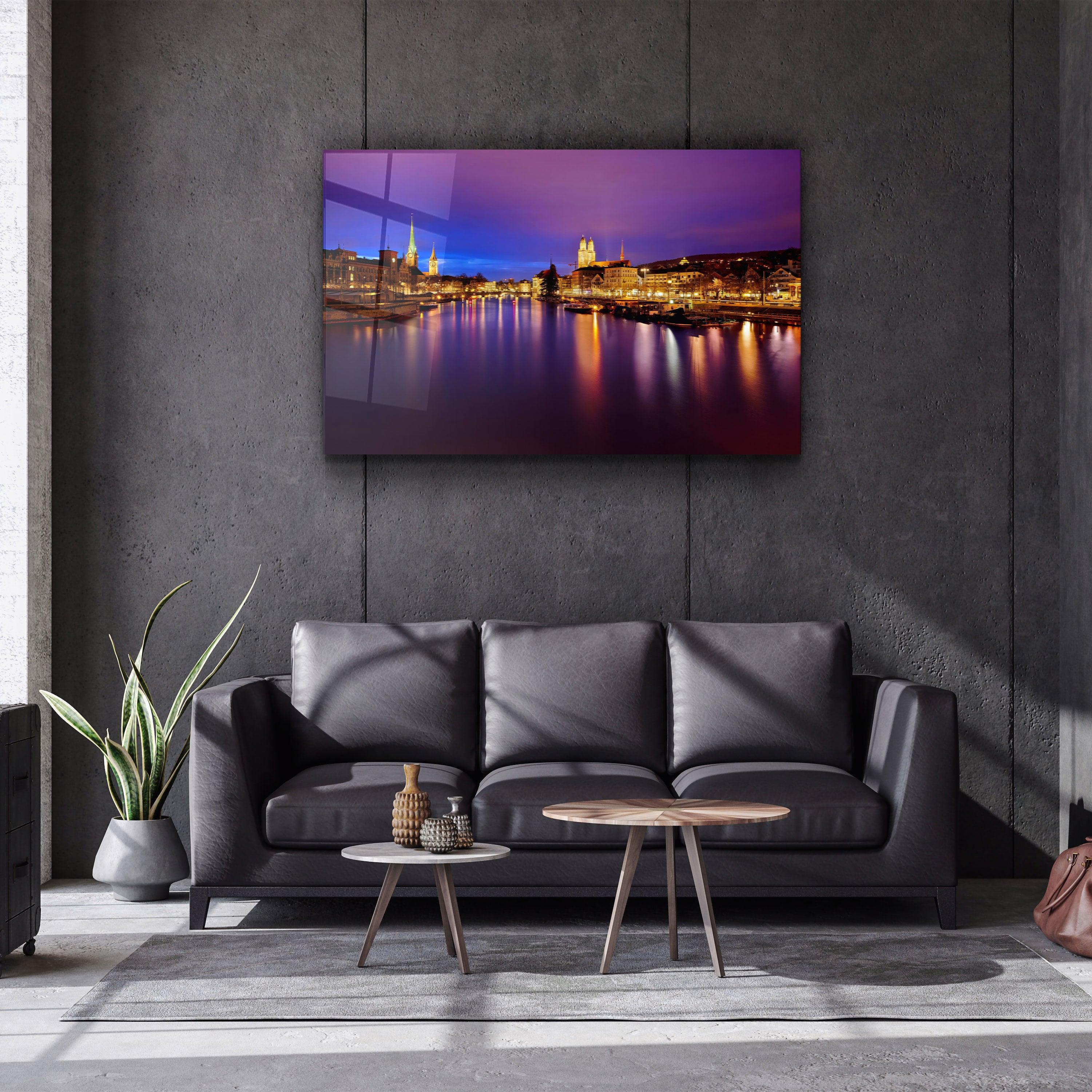 ・"Zurich Night"・Glass Wall Art