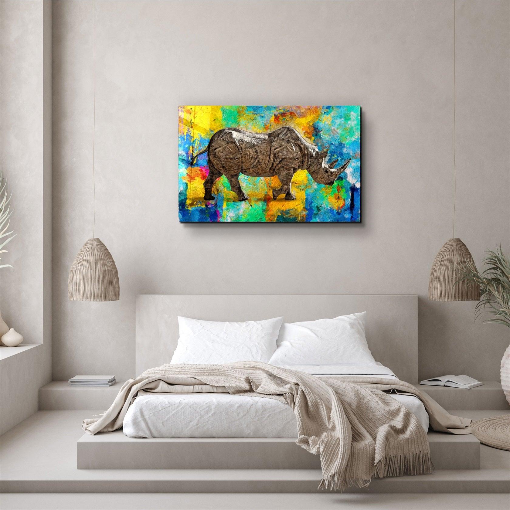 ・"Abstract Rhino V2"・Glass Wall Art