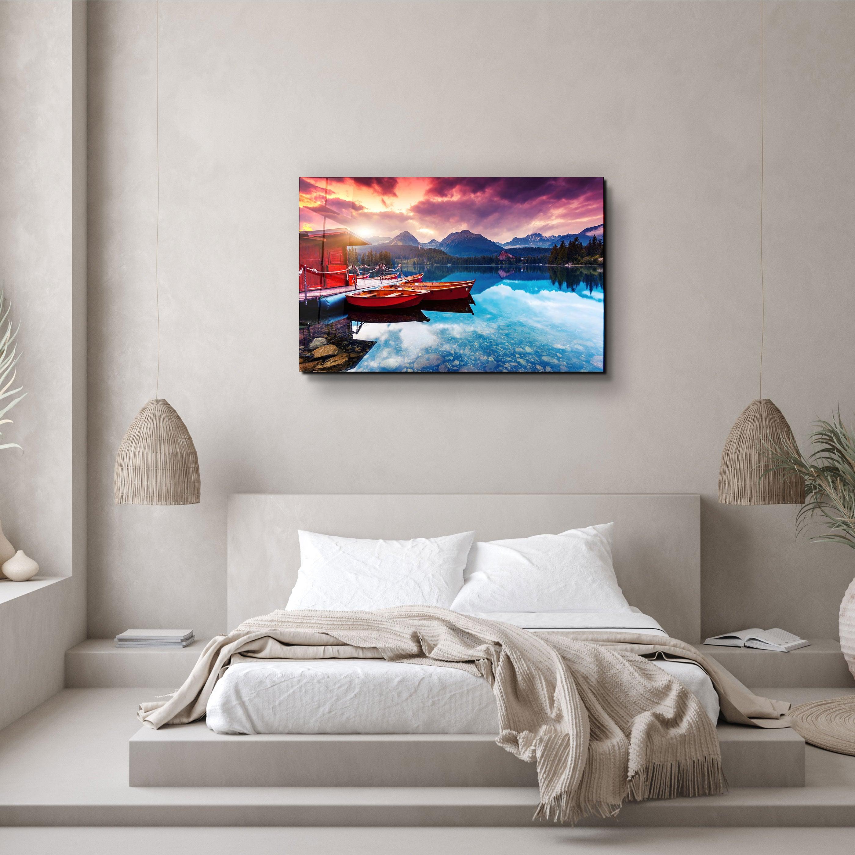 ・"Calm Lake"・Glass Wall Art - ArtDesigna Glass Printing Wall Art