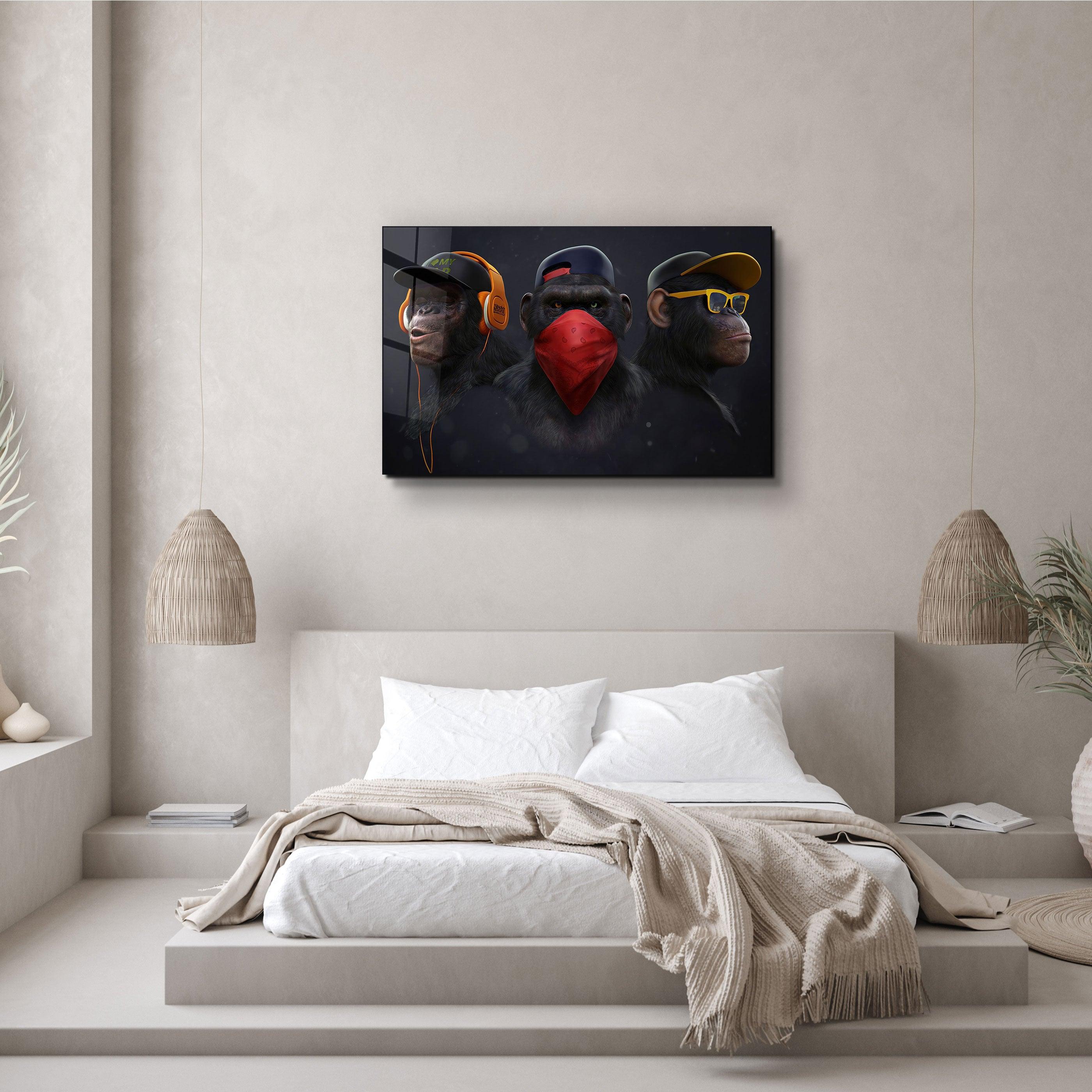 ・"Monkeys Gang"・Glass Wall Art - ArtDesigna Glass Printing Wall Art