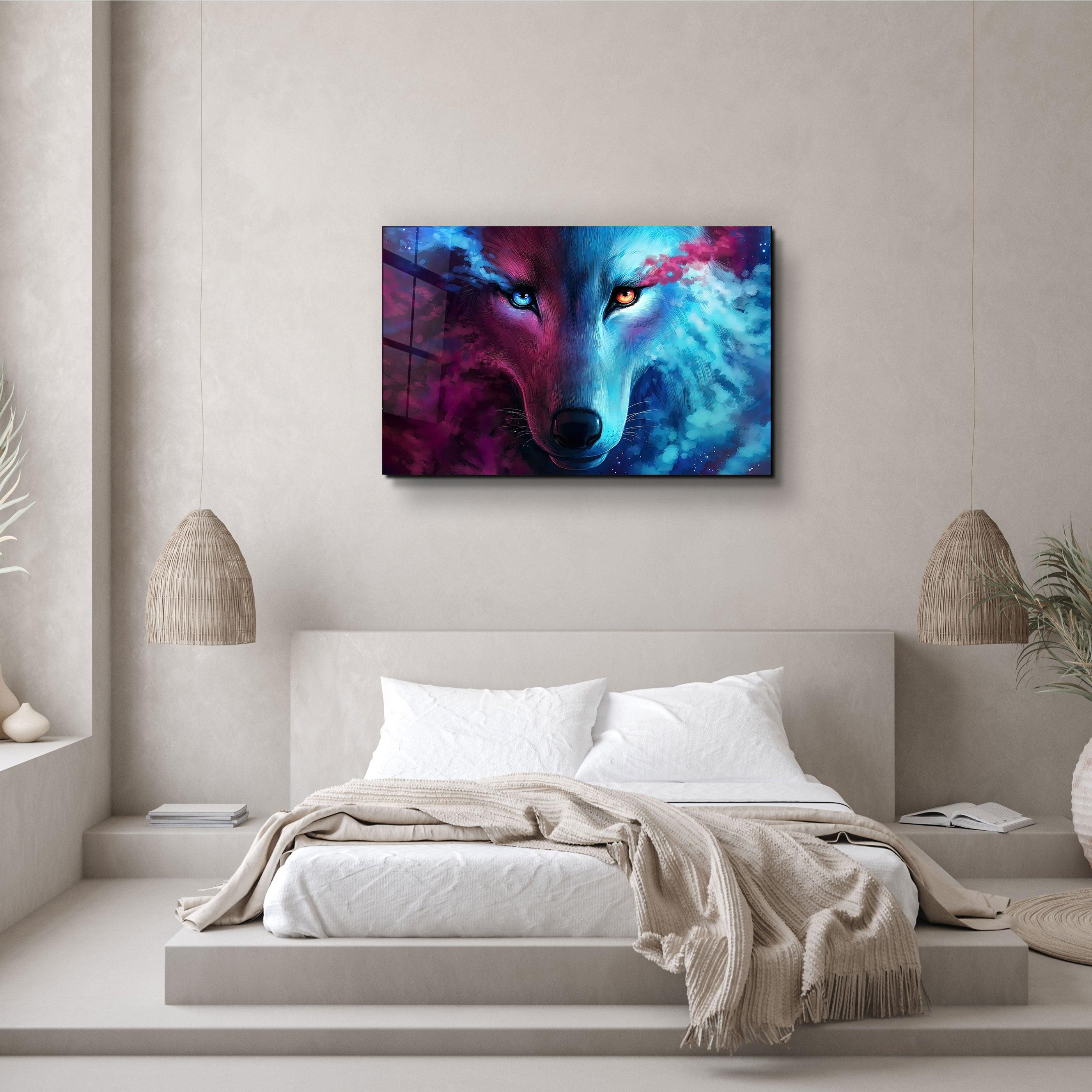 ・"Mystical Wolf"・Glass Wall Art - ArtDesigna Glass Printing Wall Art