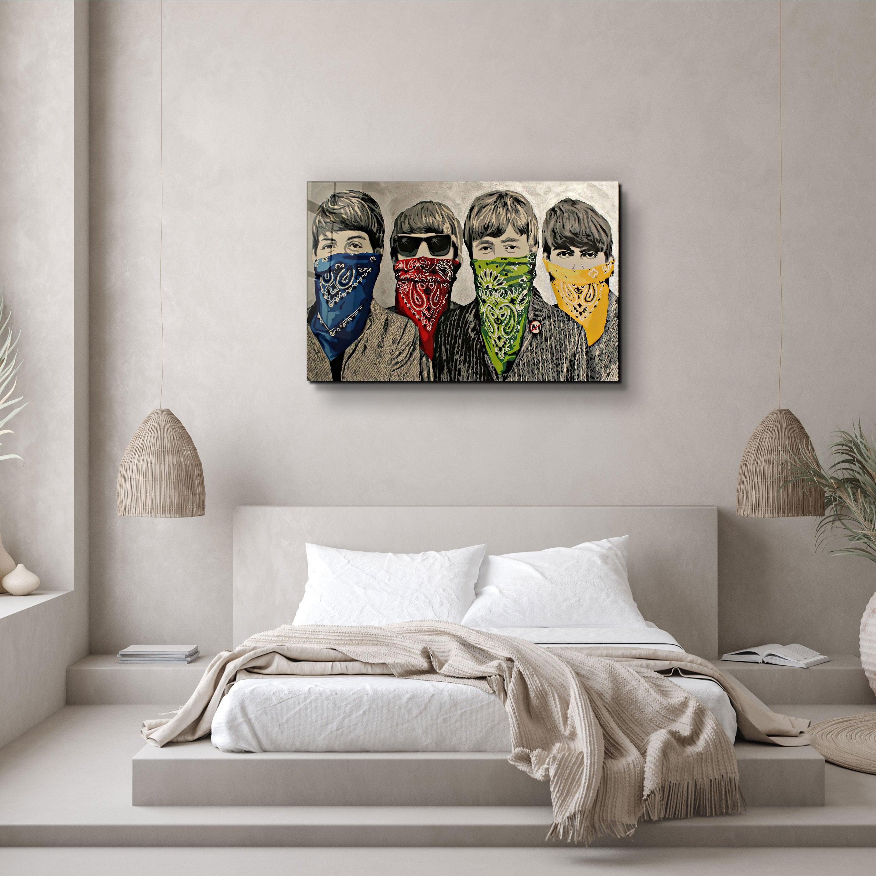 "Banksy - Beatles"・Glass Wall Art