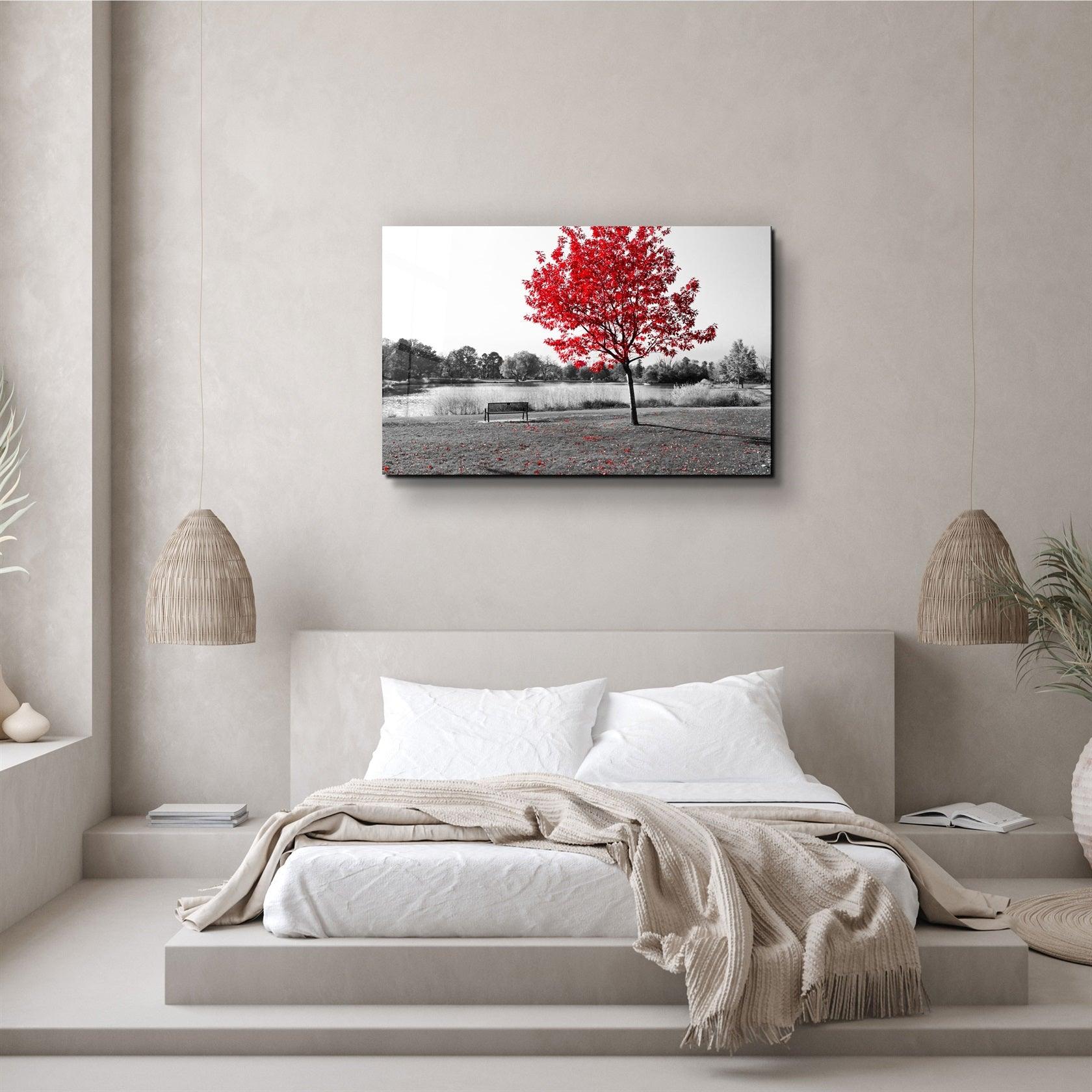 ・"Red Fall"・Glass Wall Art