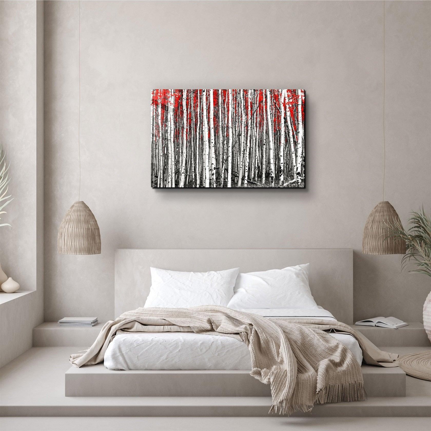 ・"Red Forest"・Glass Wall Art