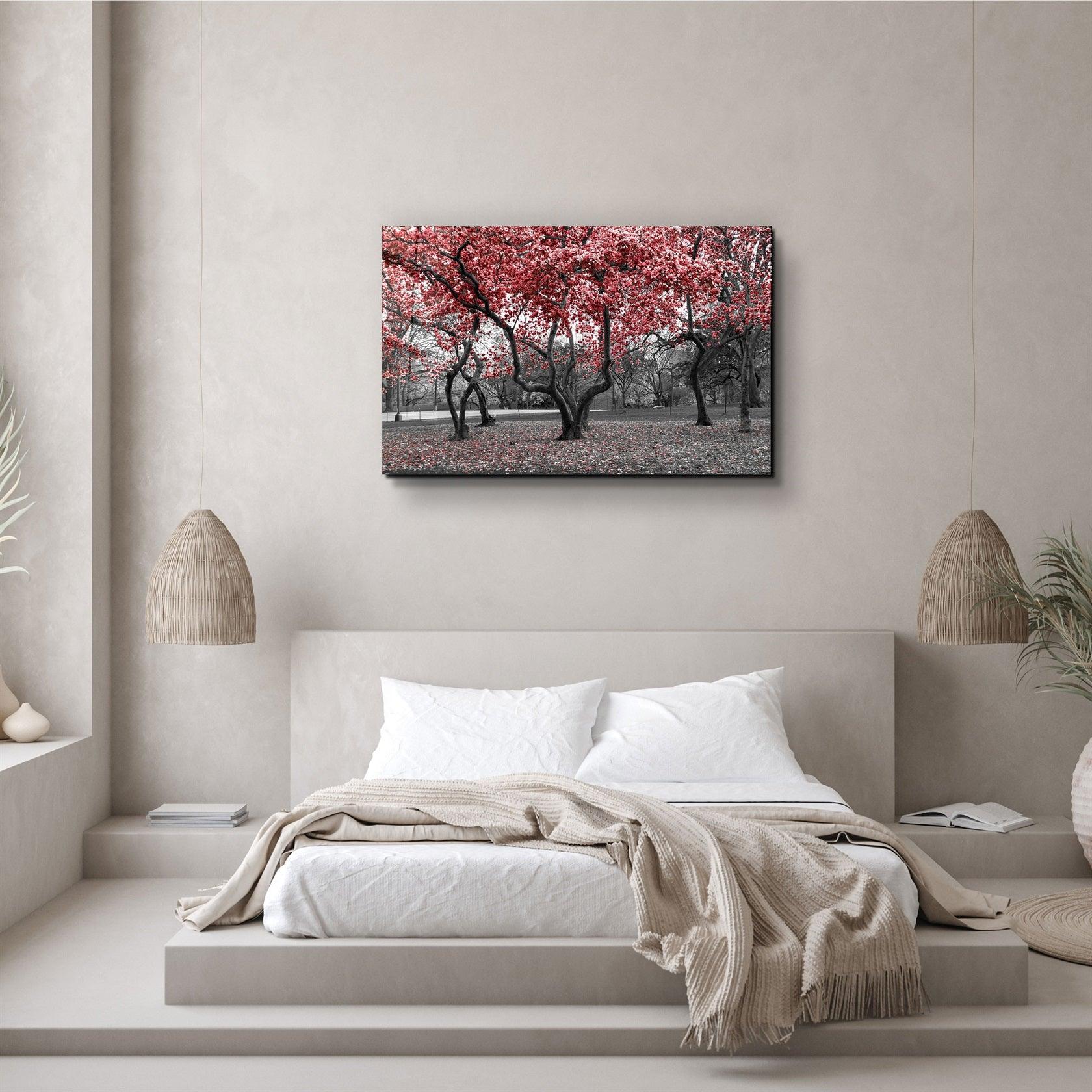 ・"Red Tree 2"・Glass Wall Art