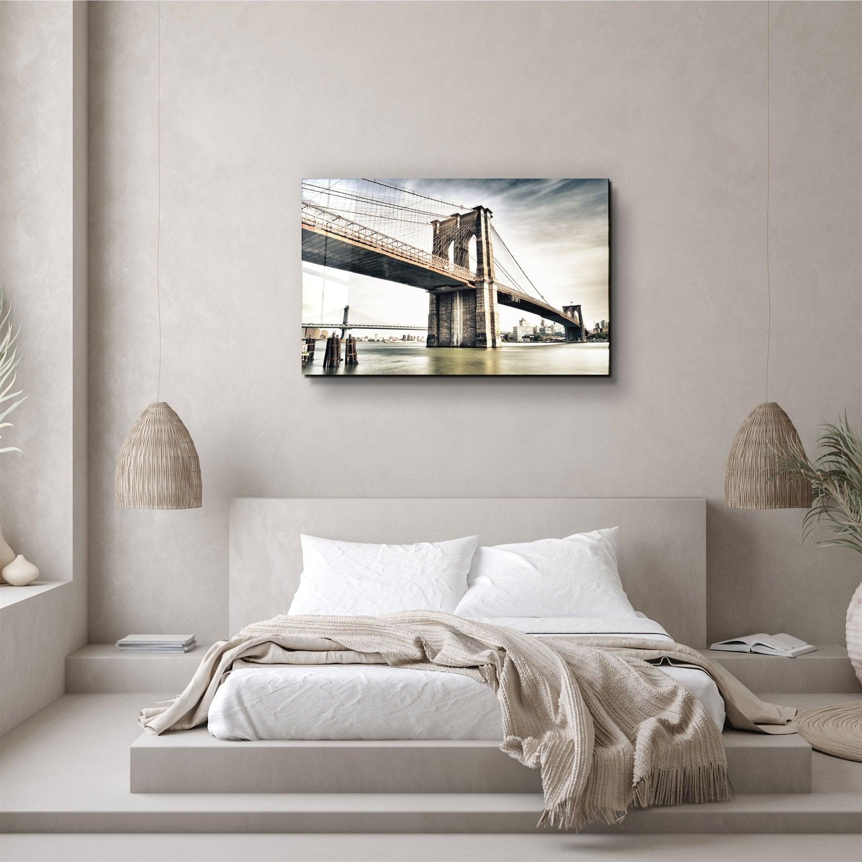 ・"Brooklyn Bridge"・Glass Wall Art
