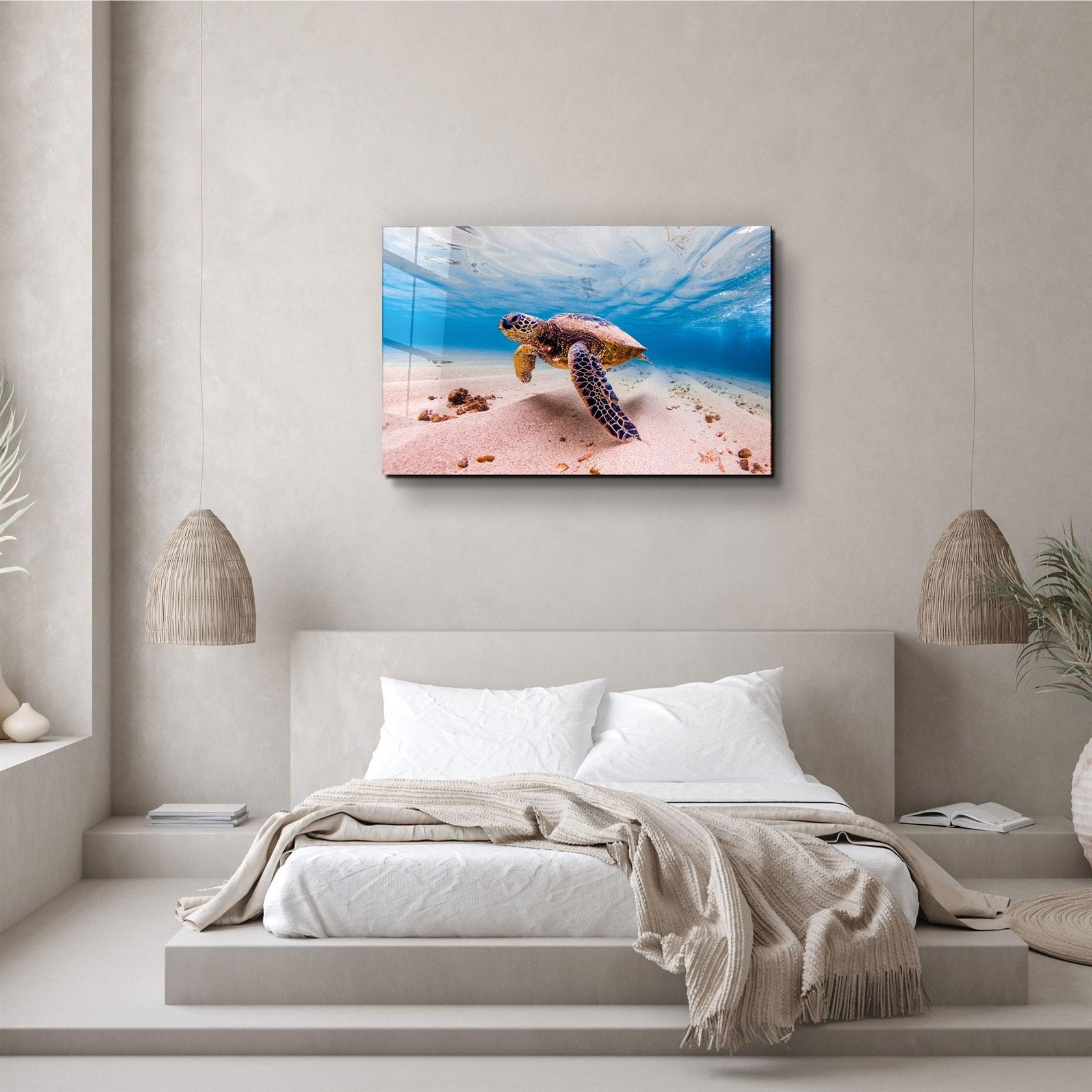 ・"Sea Turtle"・Glass Wall Art
