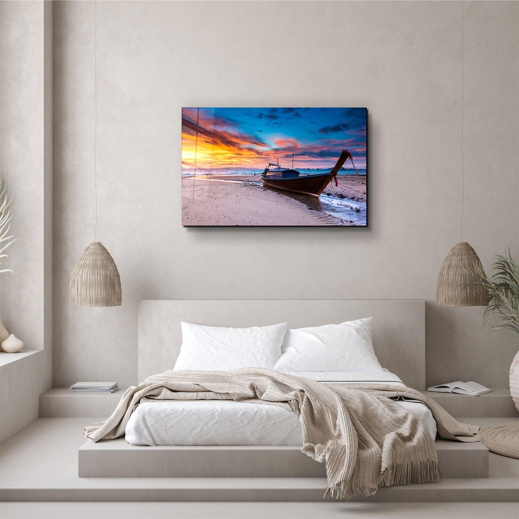 ・"Red Sky"・Glass Wall Art