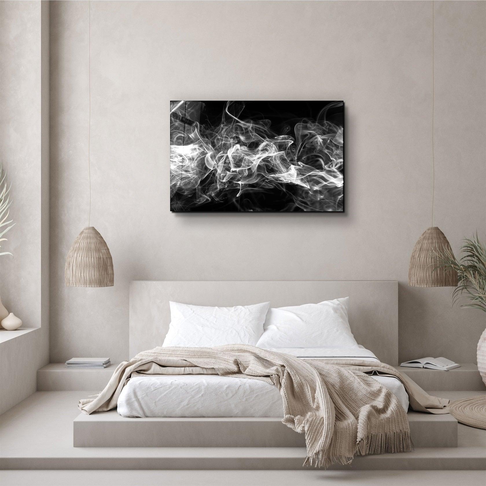 ・"White Smoke"・Glass Wall Art