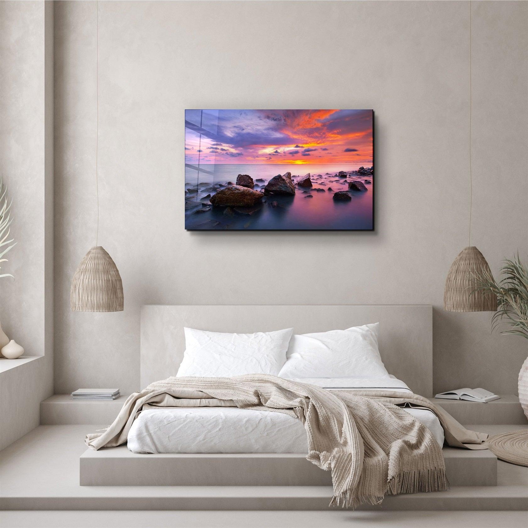 ・"Sunset at Sea"・Glass Wall Art