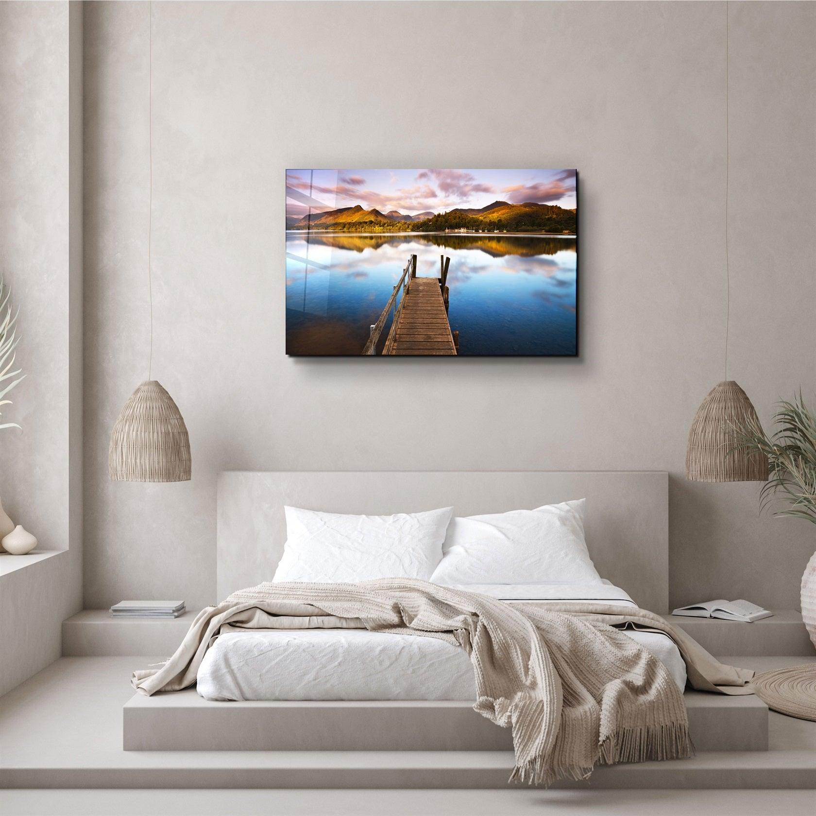 ・"Lake Landscape"・Glass Wall Art