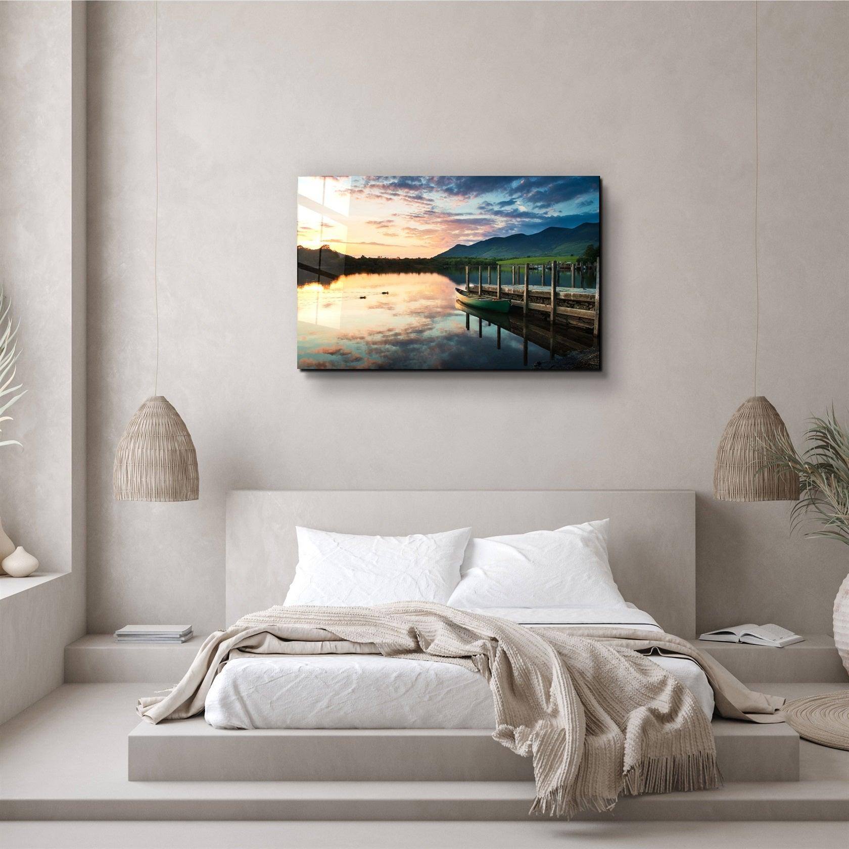 ・"Lake Landscape"・Glass Wall Art